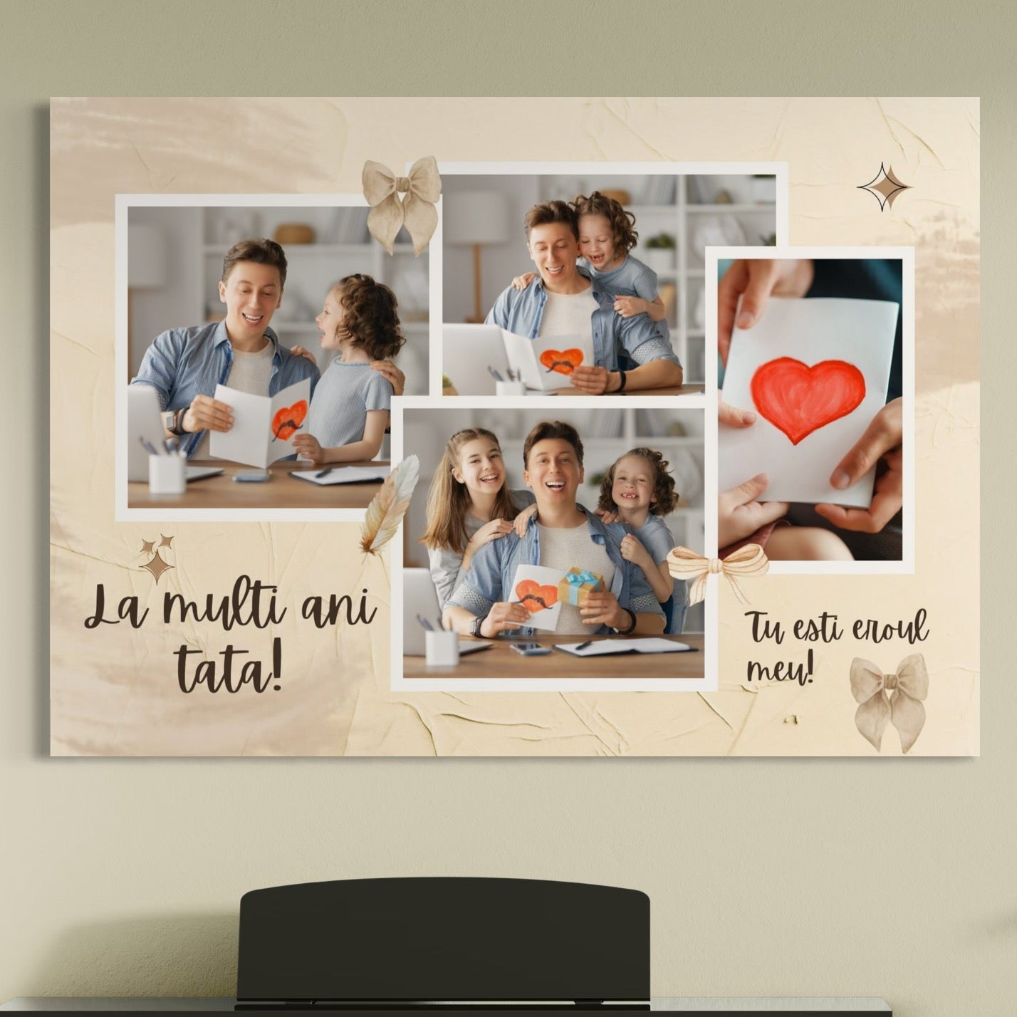 Tablou canvas cu tablou personalizat cu colaj foto pentru tata