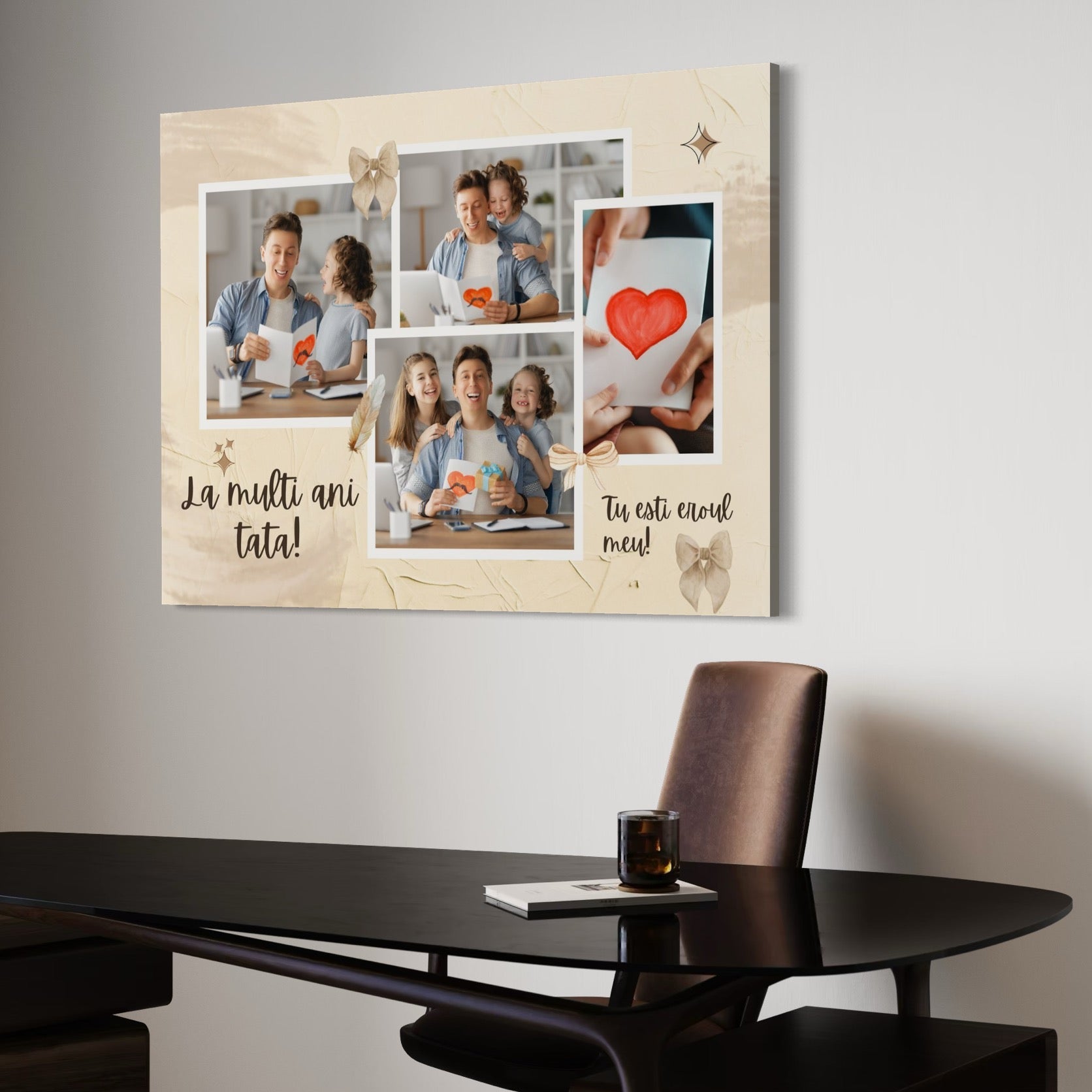 Tablou personalizat cu colaj foto pentru tata, tablou canvas pentru perete