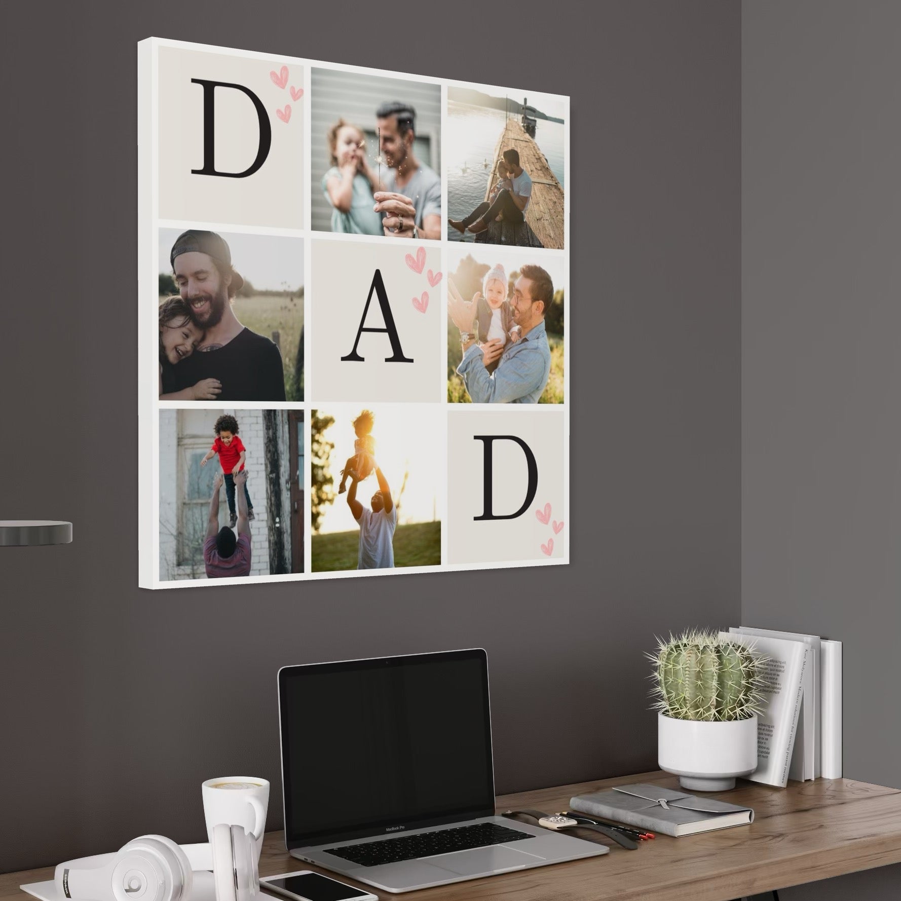 Imagine cu tablou canvas personalizat cu fotografii de familie, tiparita pe panza canvas