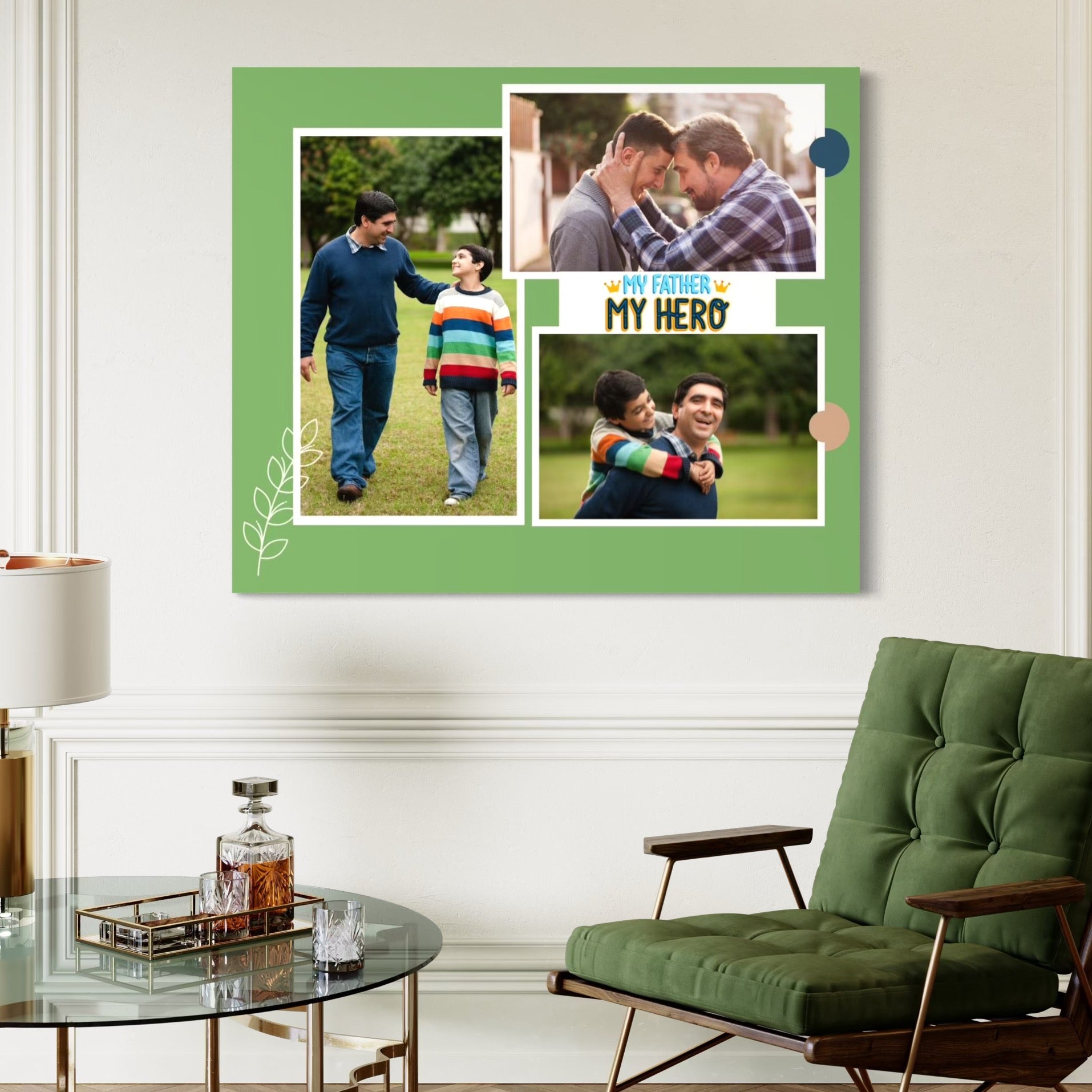 Tablou canvas decorativ cu tablou canvas cu trei fotografii de familie