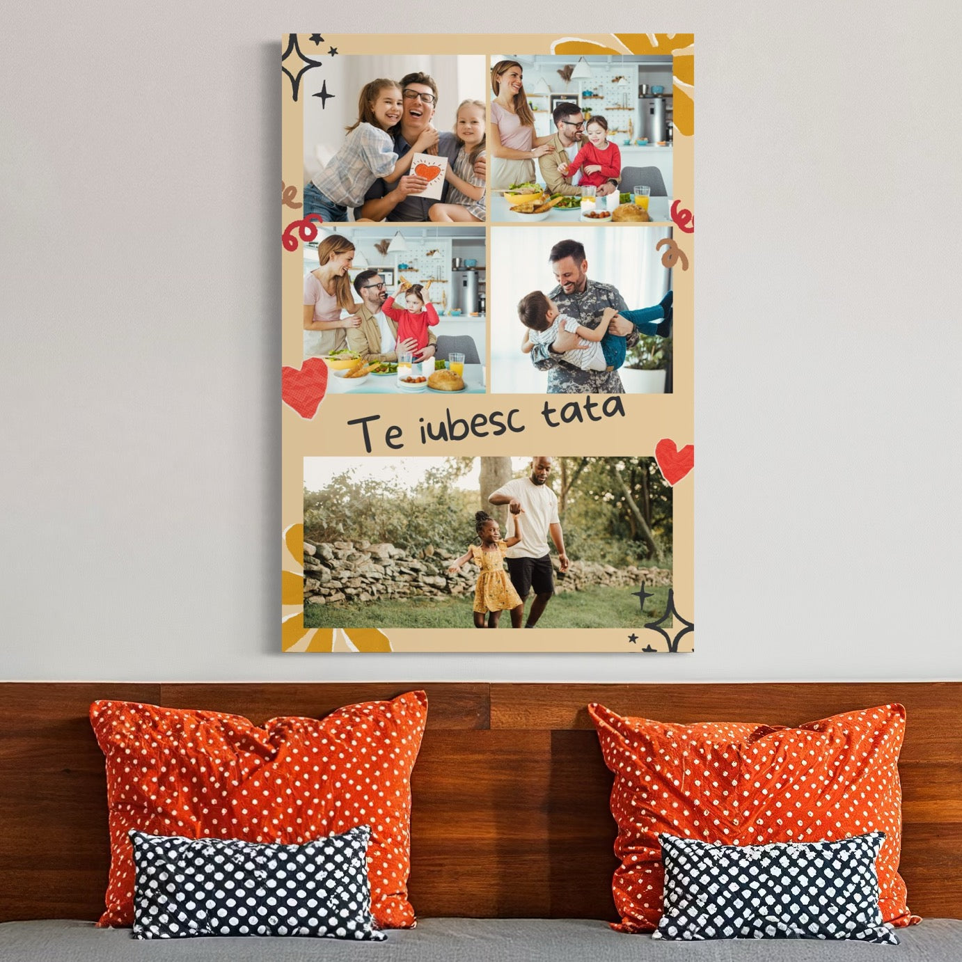 Tablou canvas decorativ cu tablou canvas personalizat cu fotografii de familie