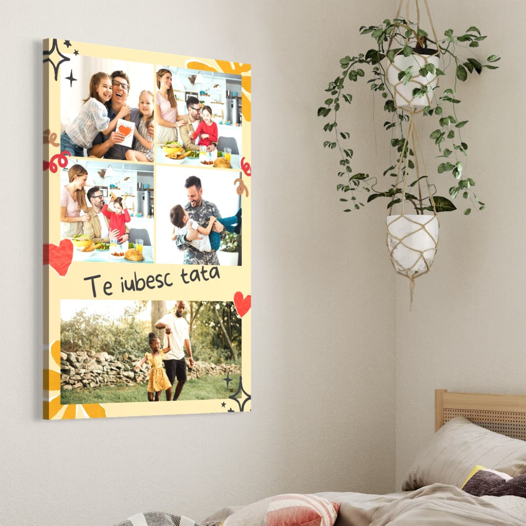 Tablou canvas personalizat cu fotografii de familie, tablou canvas pentru perete