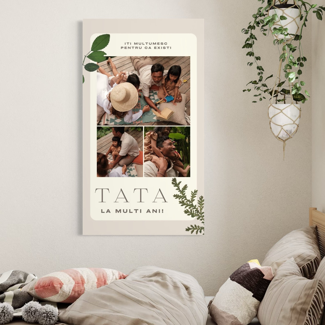 Tablou canvas decorativ cu tablou canvas personalizat cu fotografii de familie