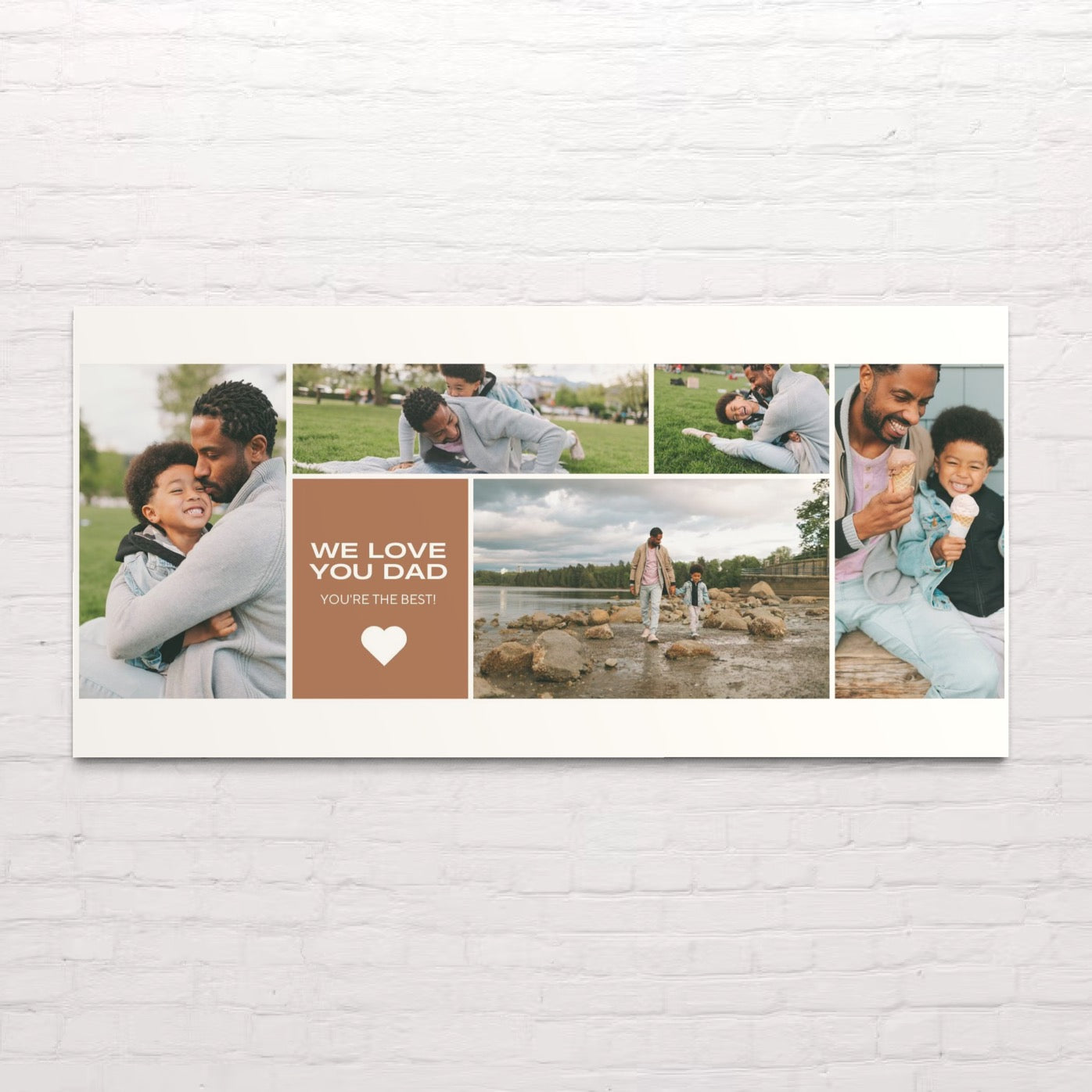 Tablou Canvas Personalizat cu 5 Poze Pentru Tata "We Love You Dad", PS170