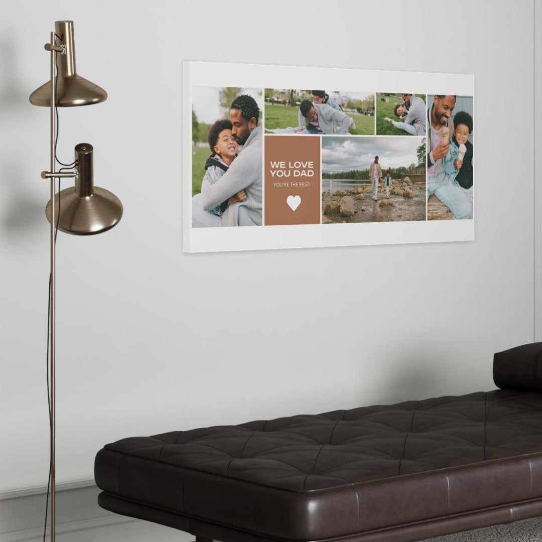 Imagine cu tablou canvas personalizat cu fotografii de familie, tiparita pe panza canvas