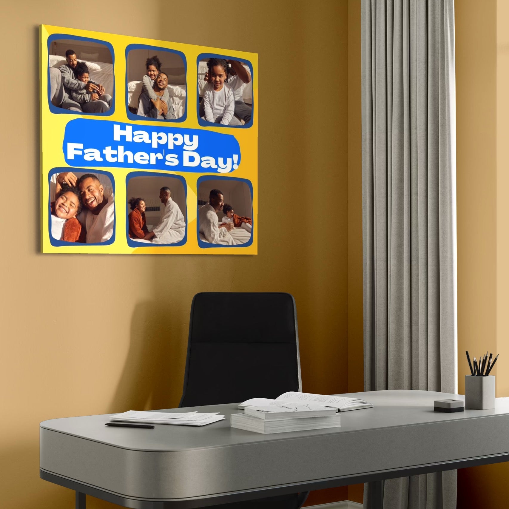 Imagine cu tablou canvas cu colaj foto pentru tata, tiparita pe panza canvas
