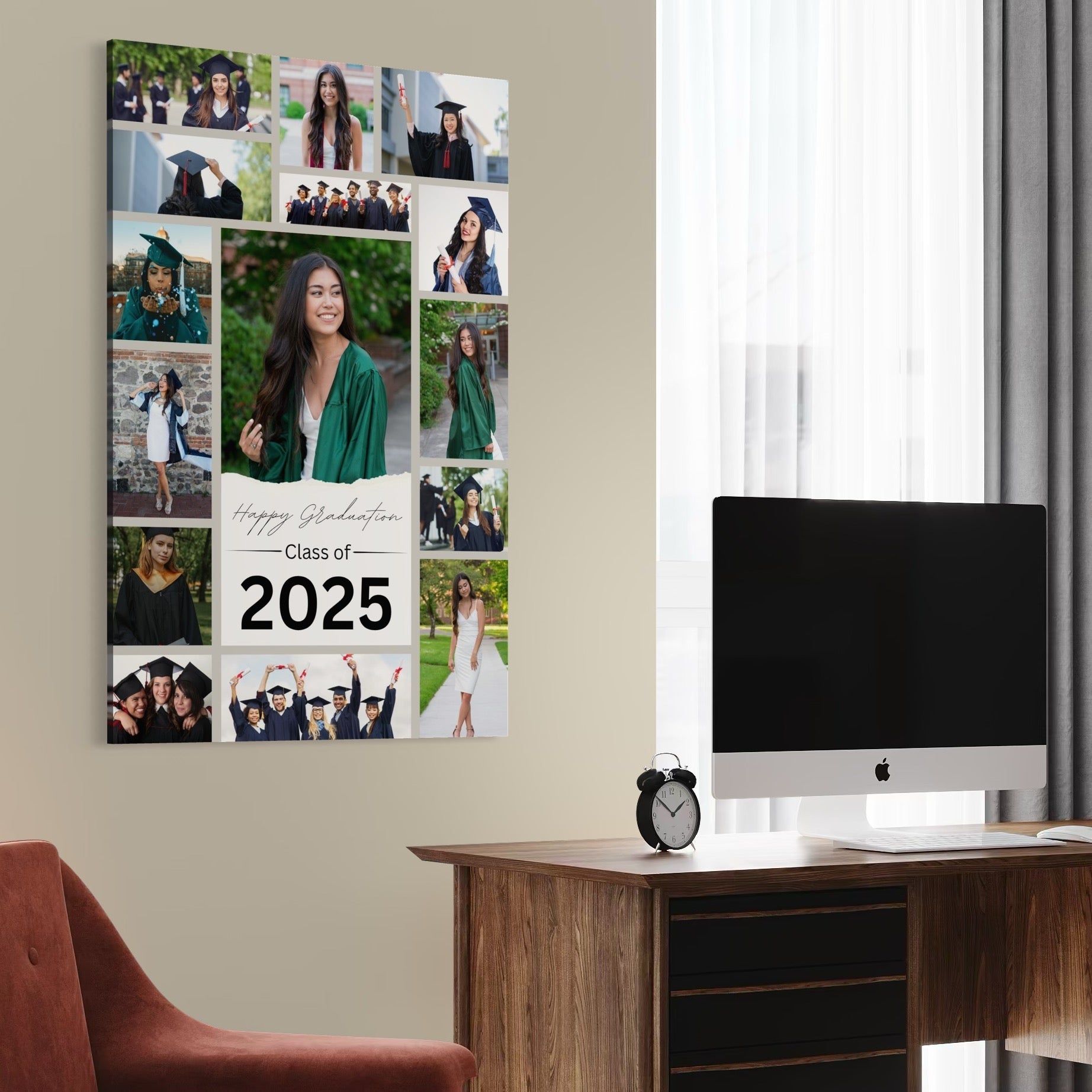 Tablou Canvas Personalizat cu 15 Poze Pentru Absolvire "Happy Graduation", PS180