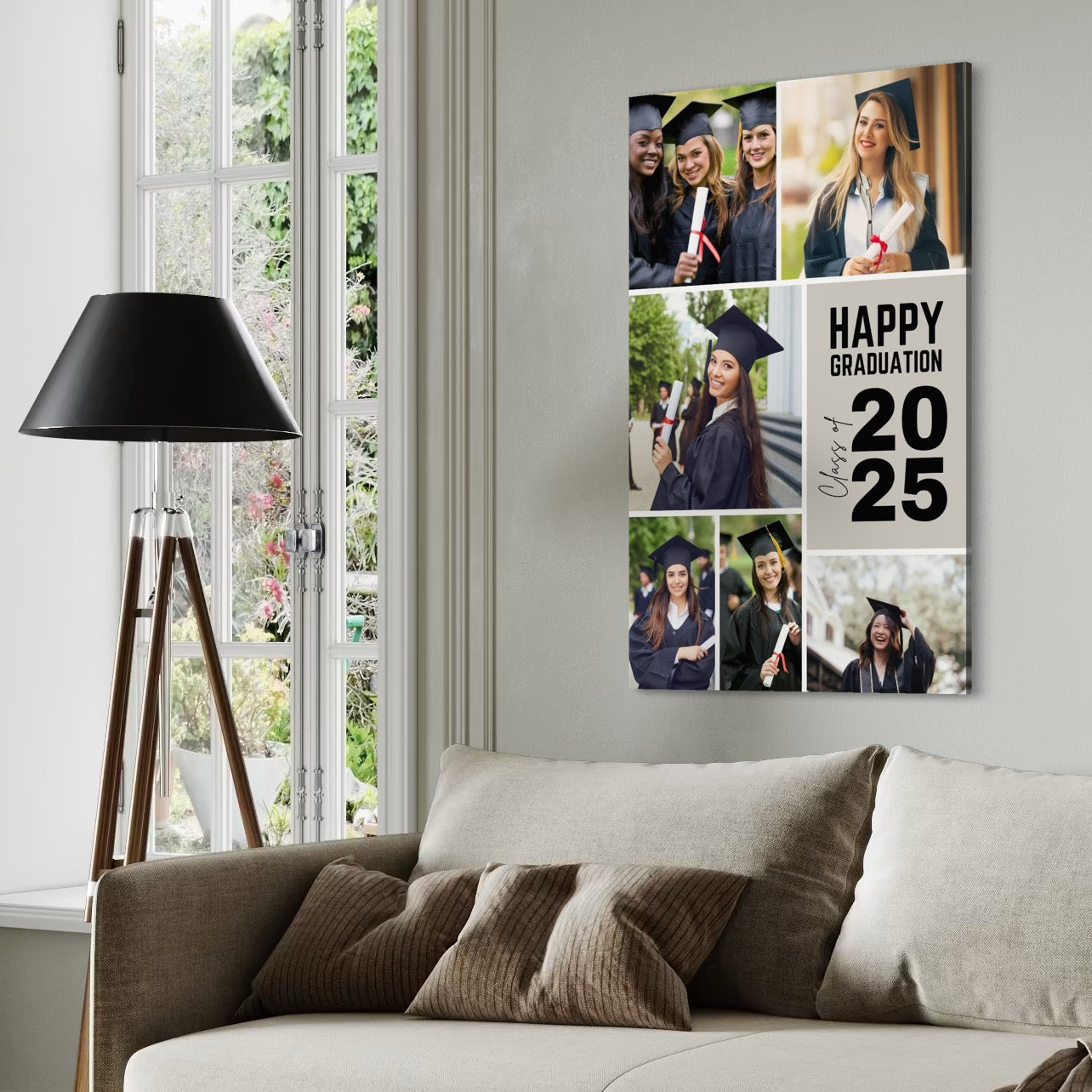 Tablou Canvas Personalizat cu 6 Poze Pentru Absolvire "Happy Graduation", PS181
