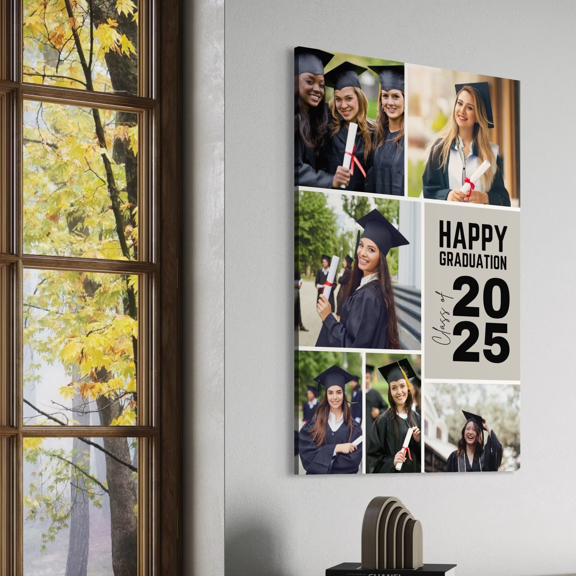 Tablou Canvas Personalizat cu 6 Poze Pentru Absolvire "Happy Graduation", PS181