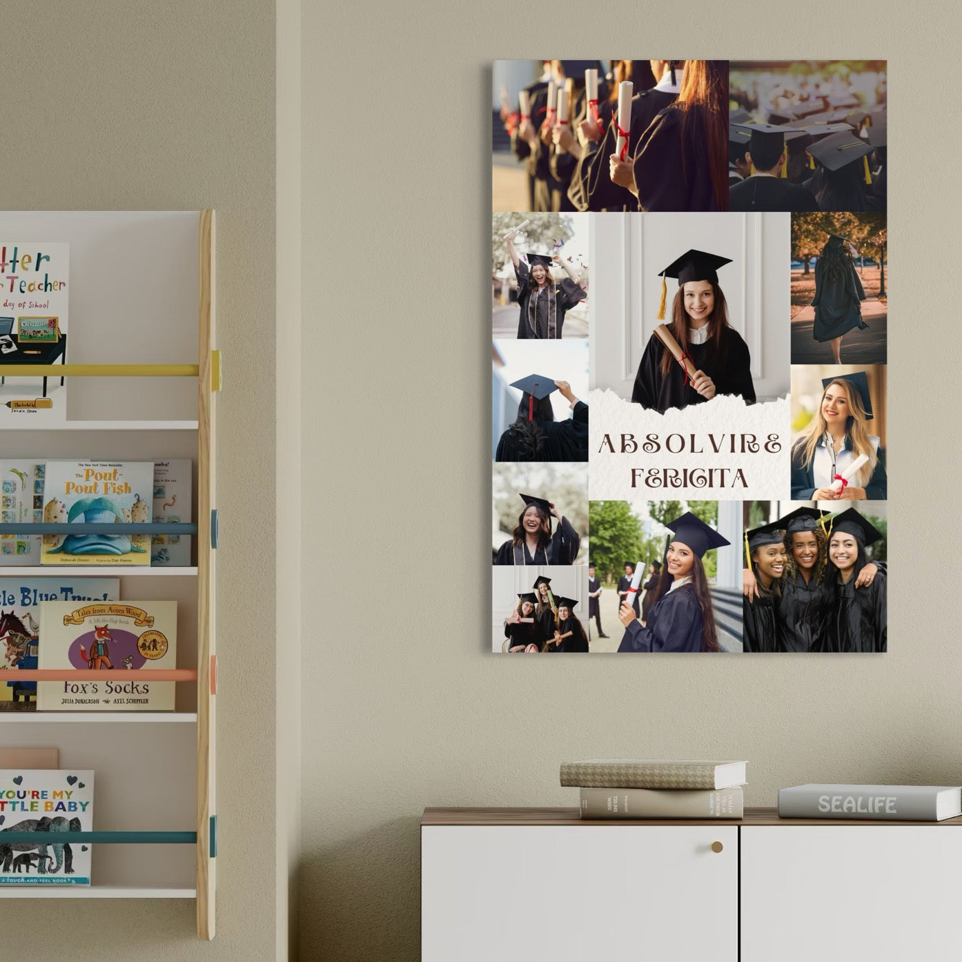 Tablou Canvas Personalizat cu 11 Poze Pentru Absolvire "Absolvire Fericita", PS185