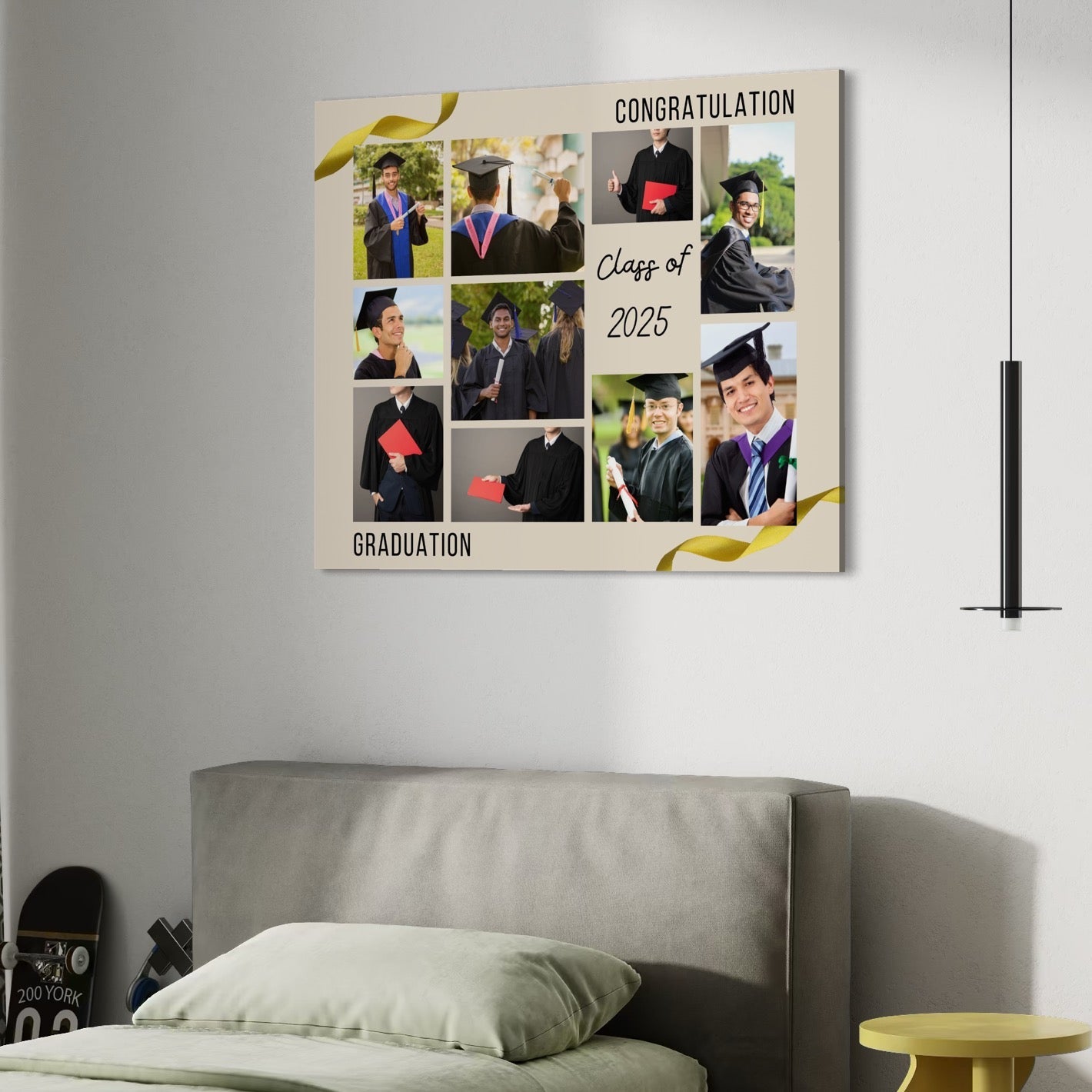 Colaj foto cu absolventi in togi, tablou canvas pentru perete