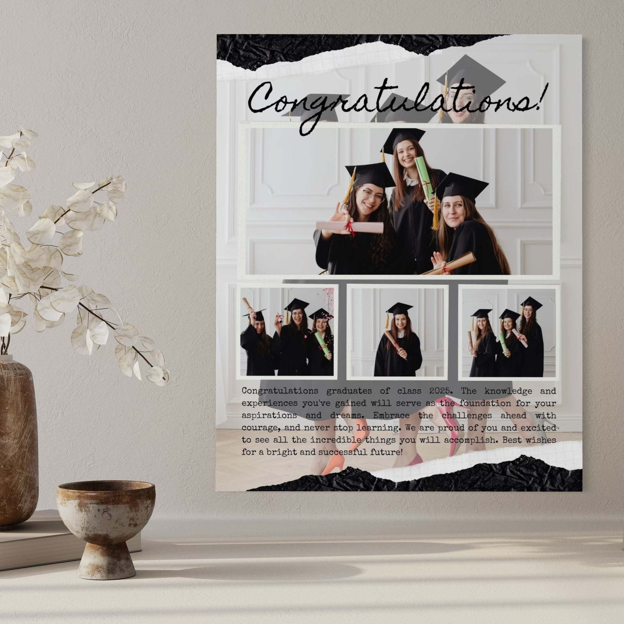 Tablou canvas decorativ cu tablou canvas personalizat cu fotografii de absolvire