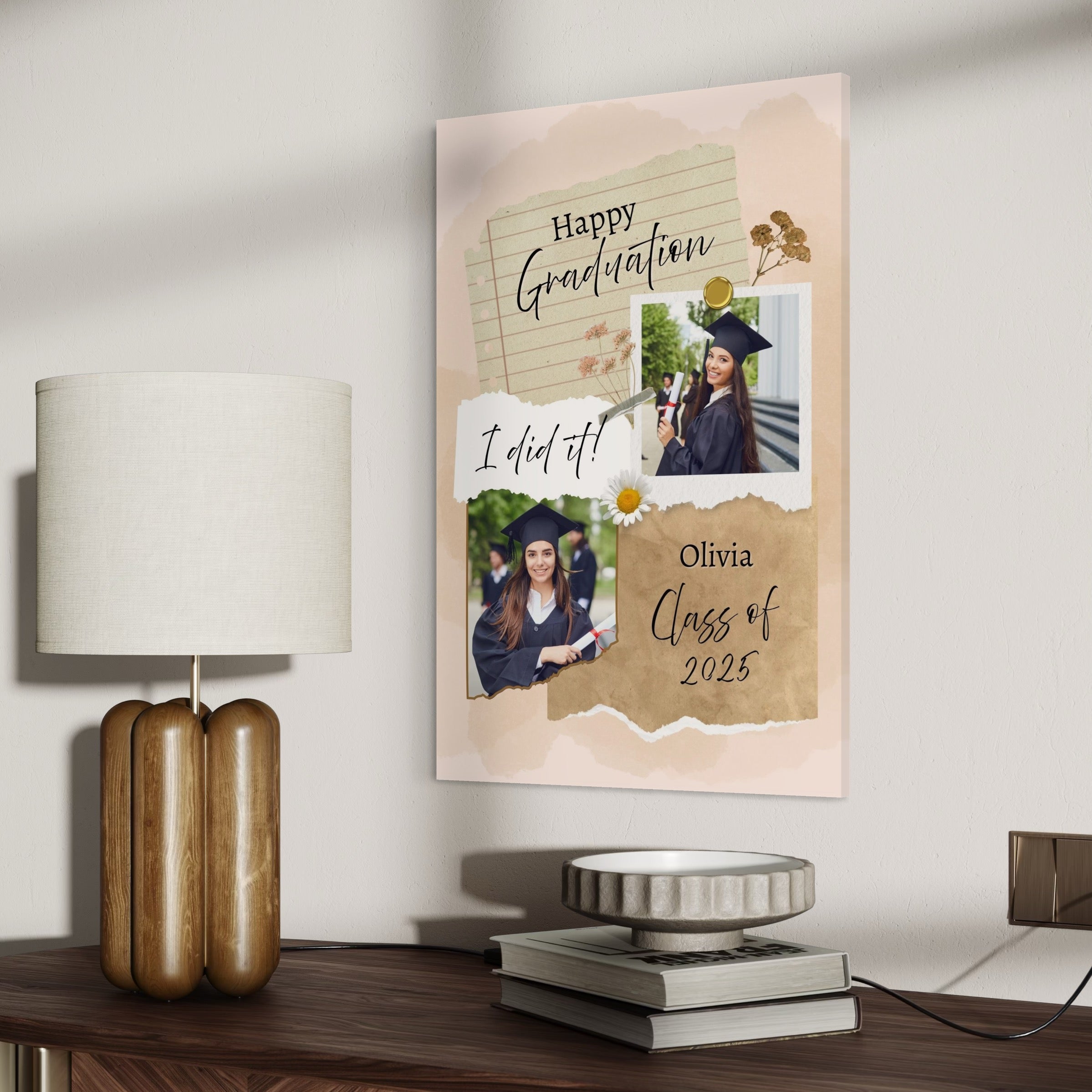 Tablou canvas cu canvas felicitare absolvire cu poze