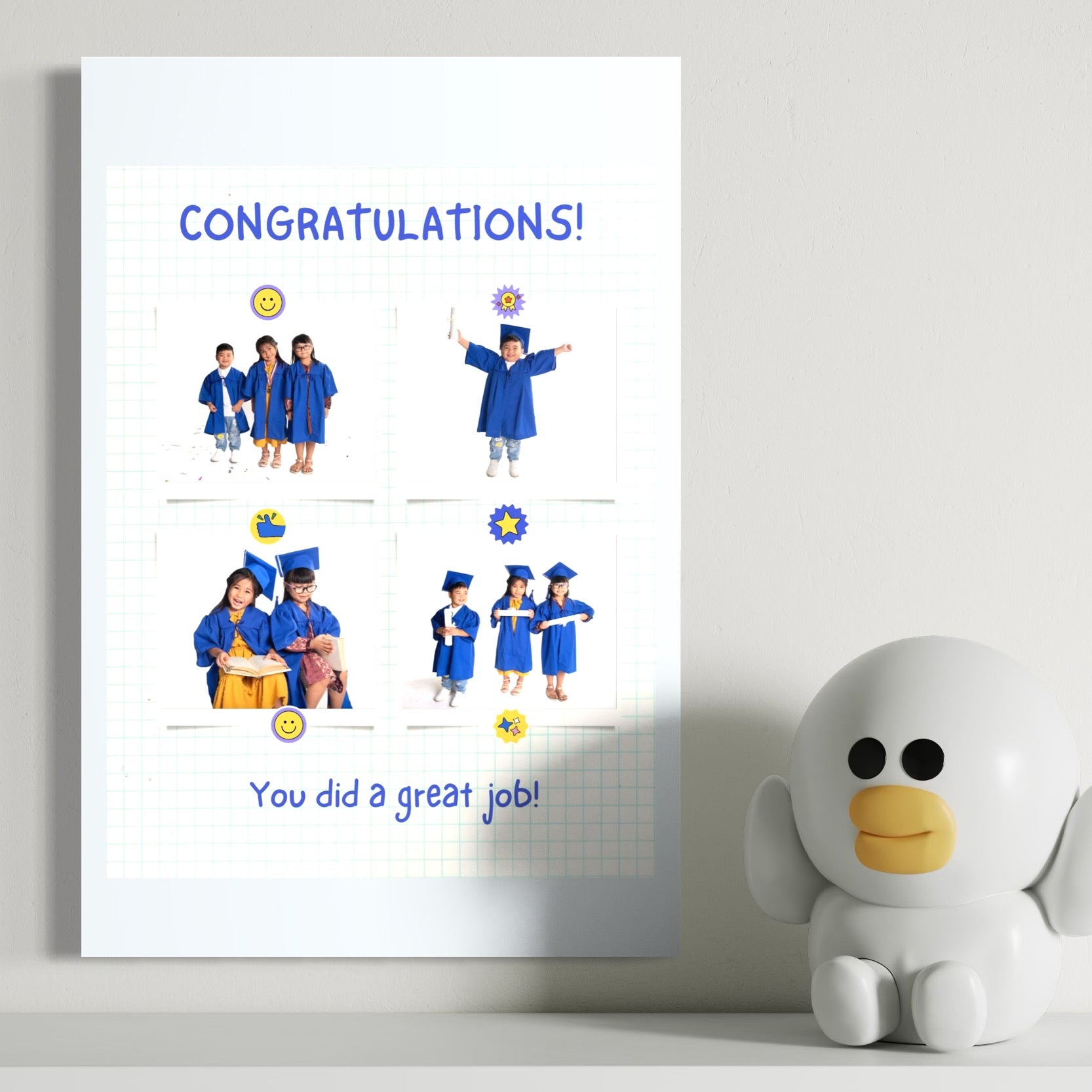 Tablou Canvas Personalizat cu 4 Poze Pentru Absolvire "Congratulations", PS191