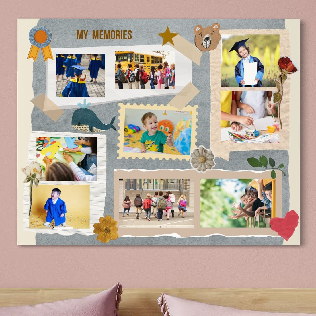 Tablou Canvas Personalizat cu 9 Poze Pentru Absolvire "My Memories", PS193