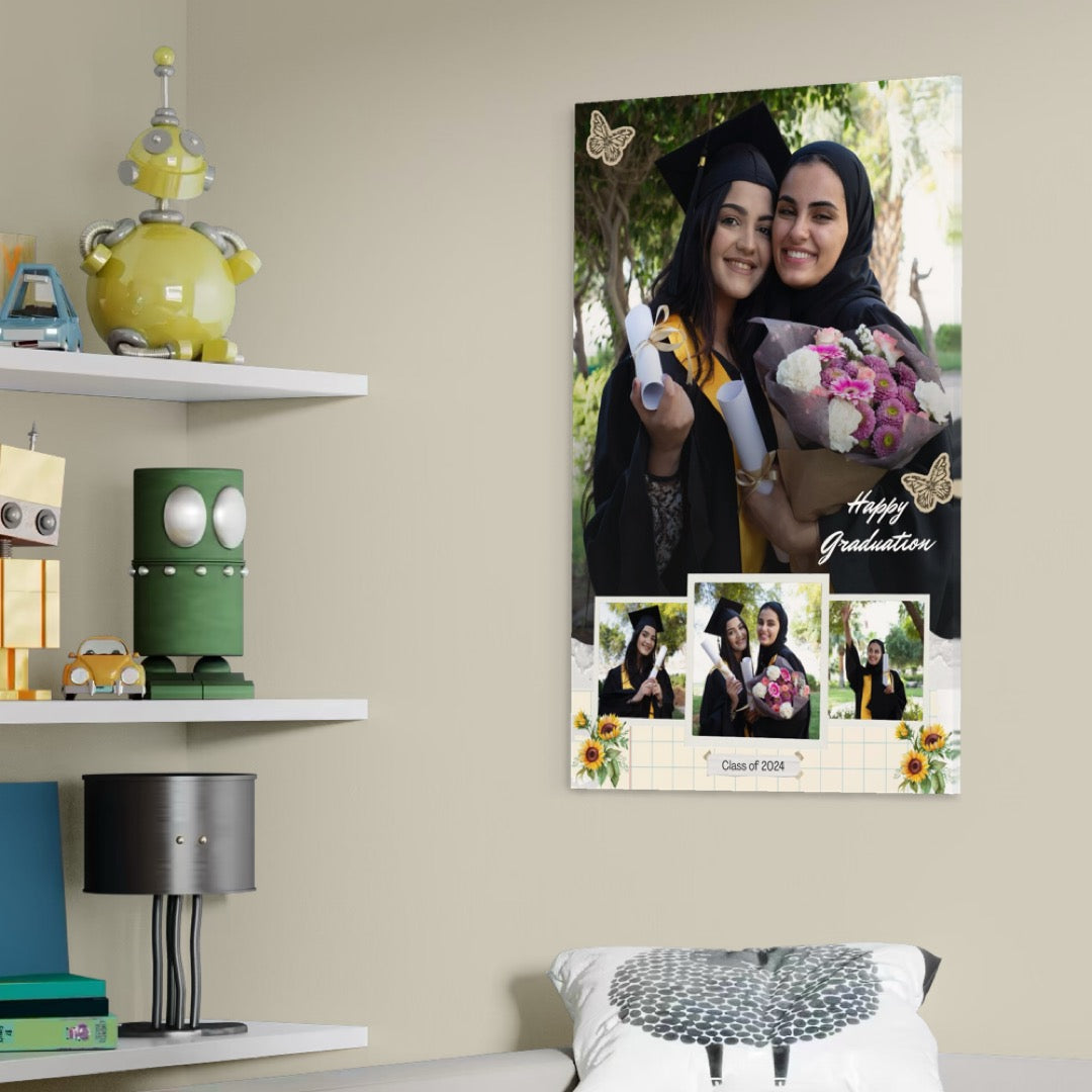 Tablou canvas cu absolvente si colaj, tablou canvas pentru perete