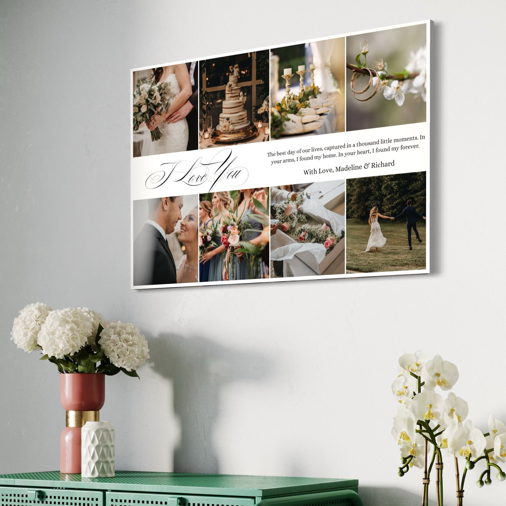 Tablou canvas personalizat cu fotografii de nunta, tablou canvas pentru perete