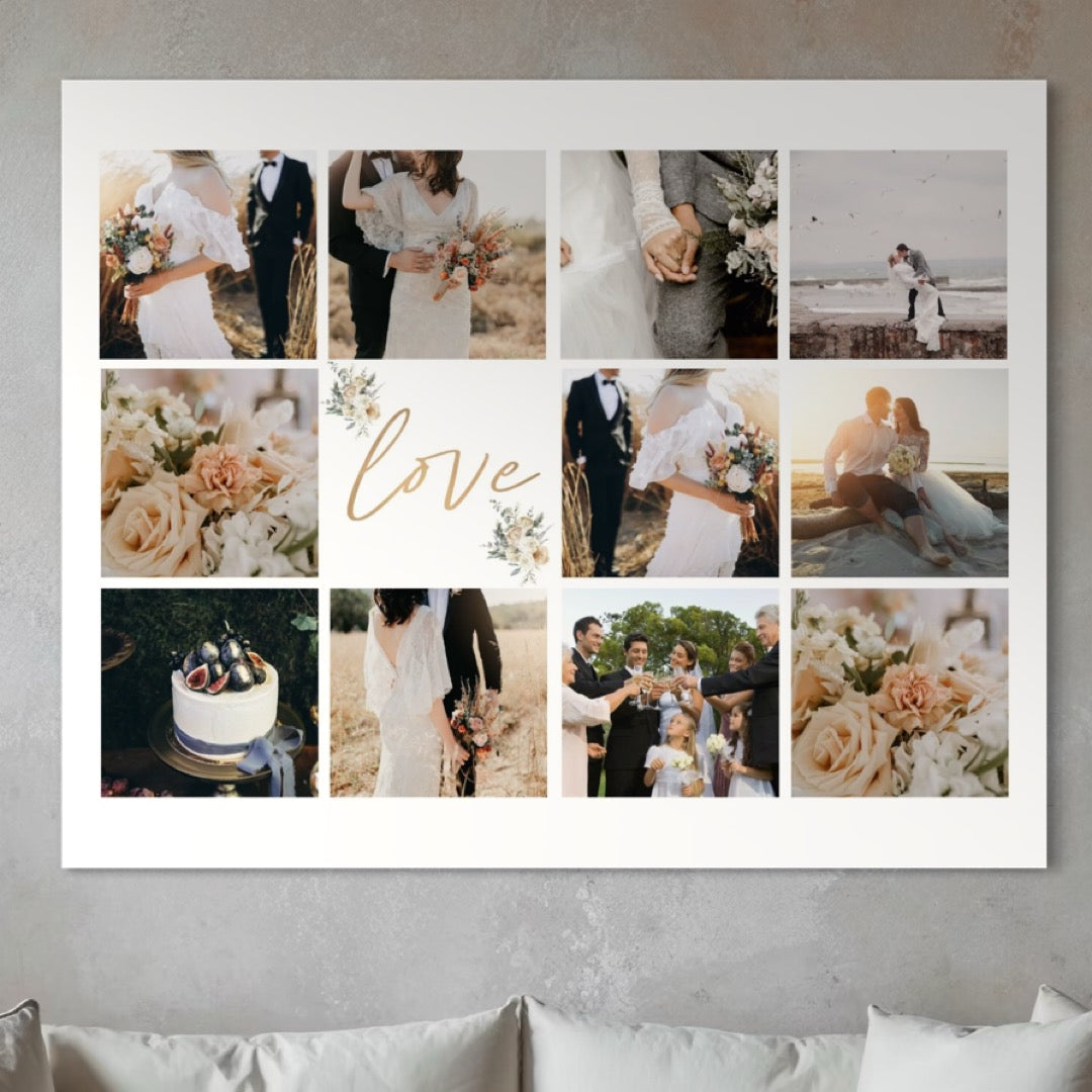 Tablou Canvas Personalizat cu 11 Poze Pentru Nunta "Love", PS205