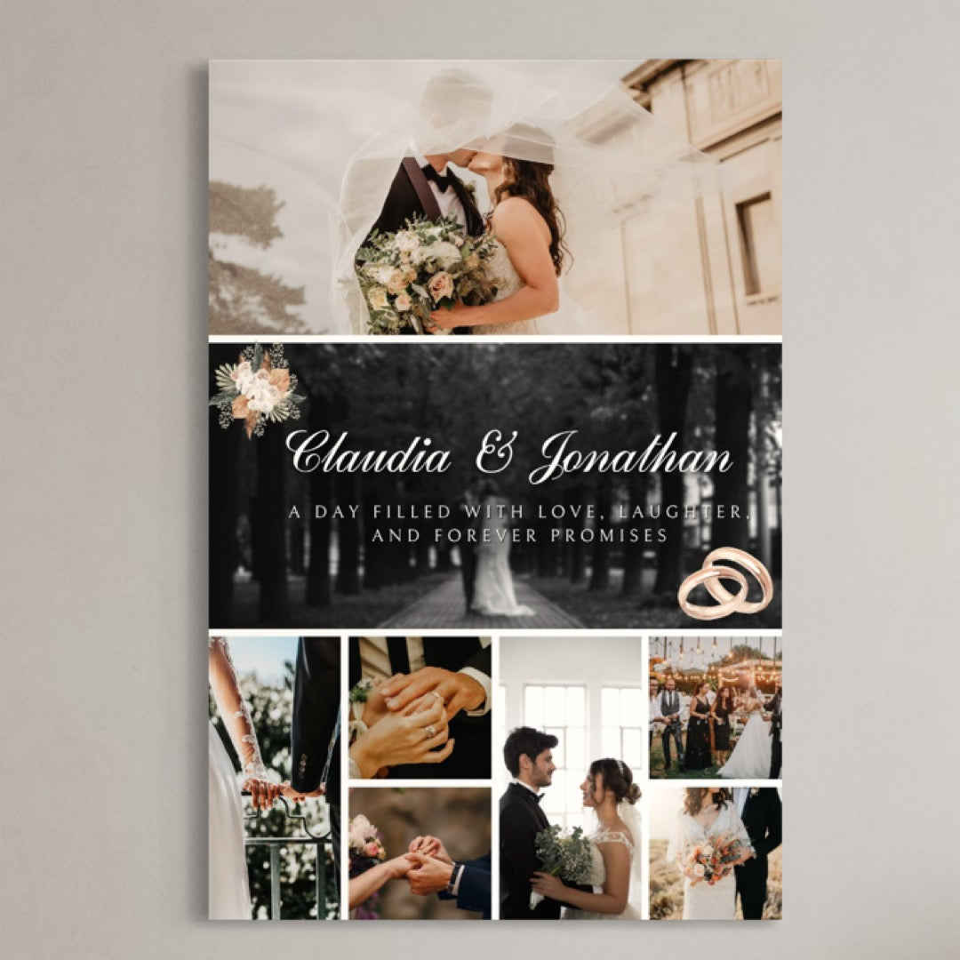 Tablou Canvas Personalizat cu 7 Poze Pentru Nunta "A Day Filled With Love", PS207