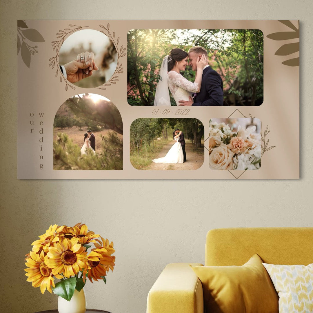 Tablou canvas cu tablou canvas personalizat cu fotografii de nunta