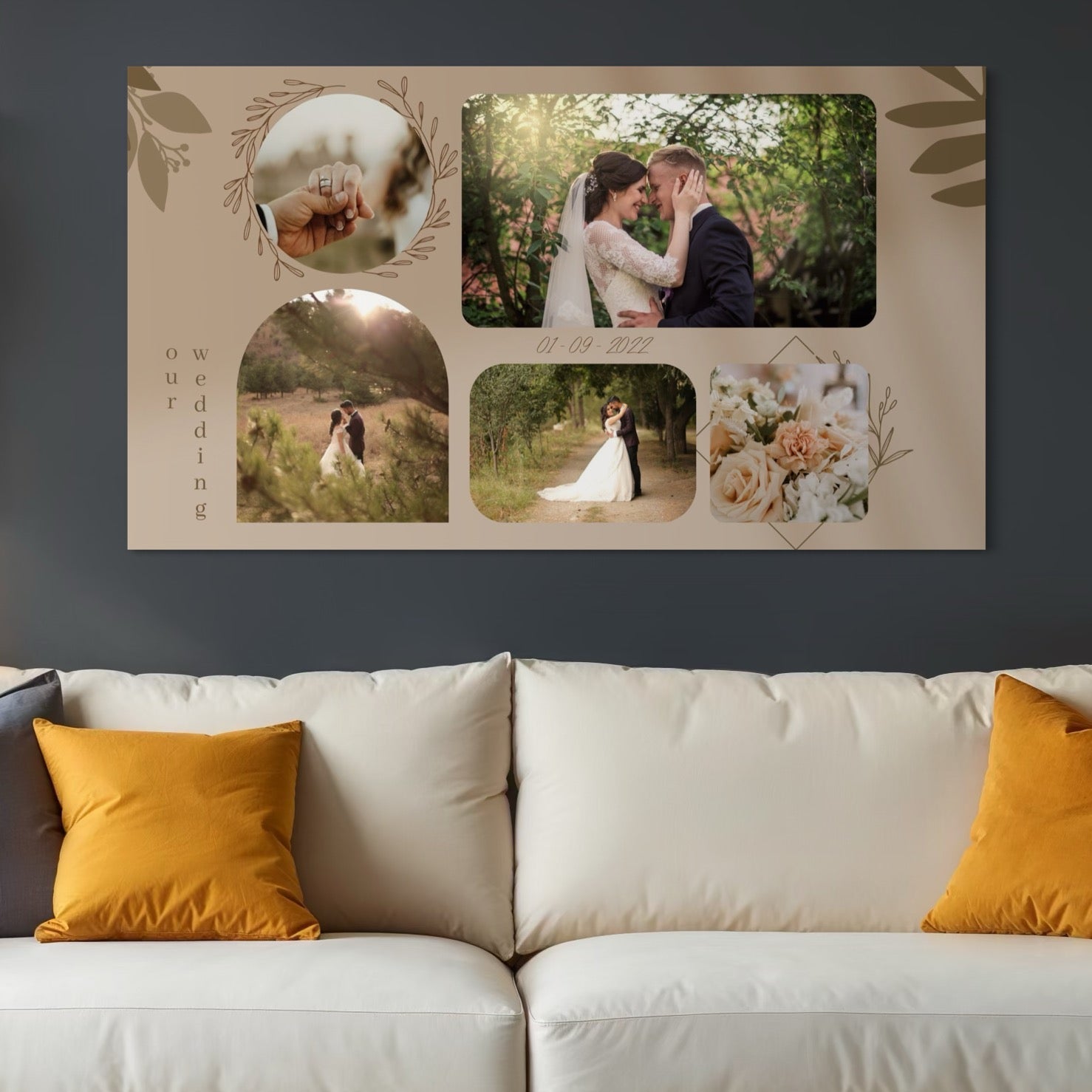 Tablou canvas decorativ cu tablou canvas personalizat cu fotografii de nunta