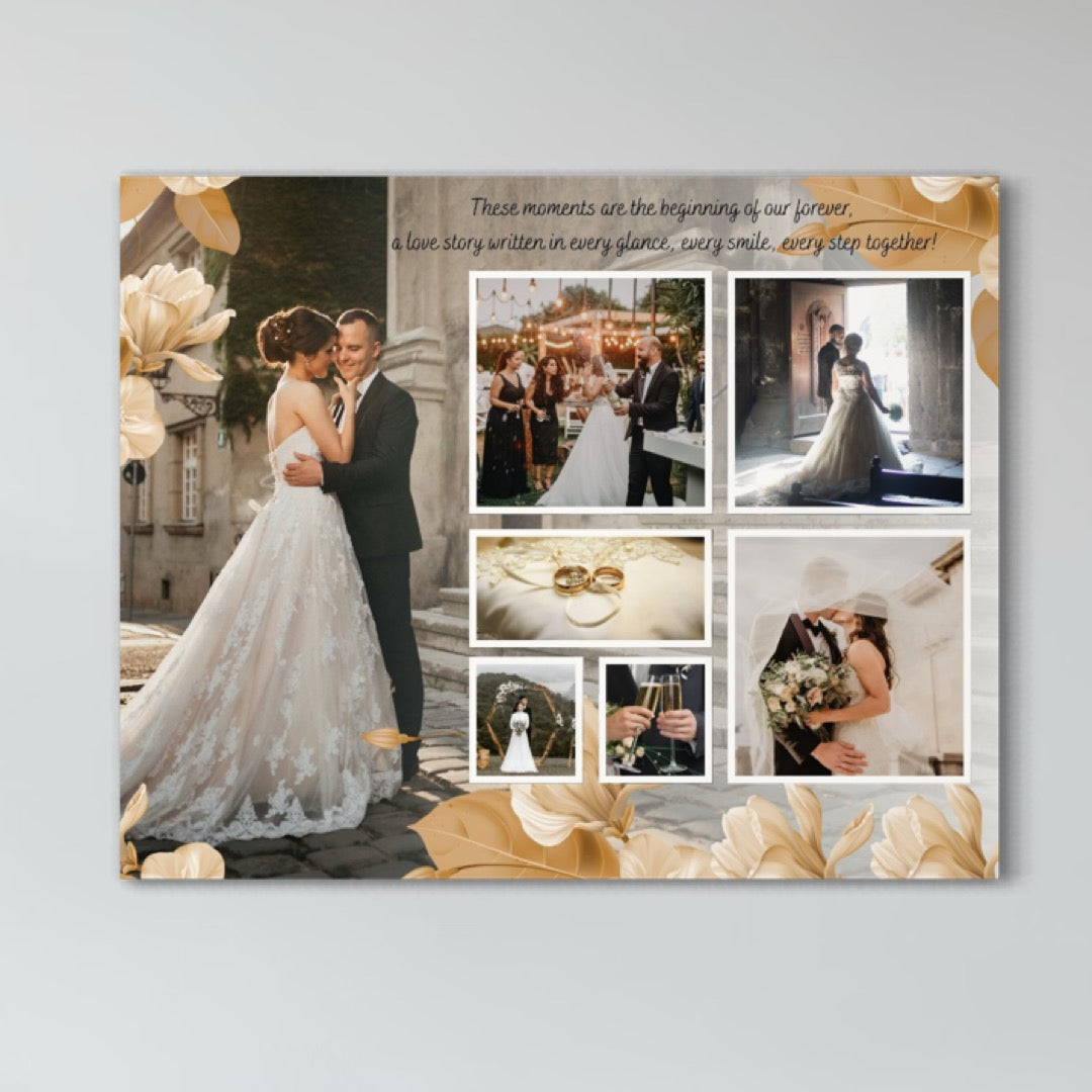 Tablou canvas cu tablou canvas cu colaj foto de nunta