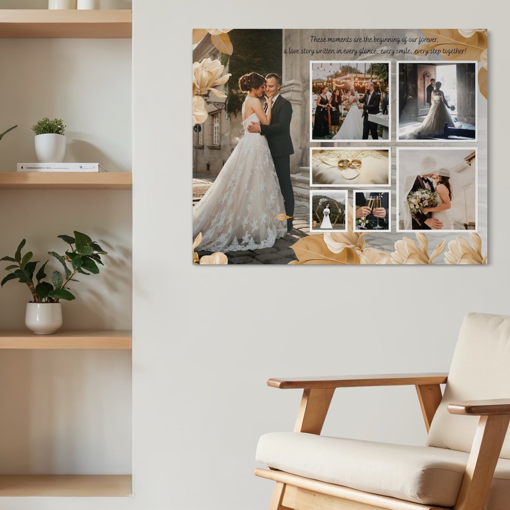 Tablou canvas decorativ cu tablou canvas cu colaj foto de nunta