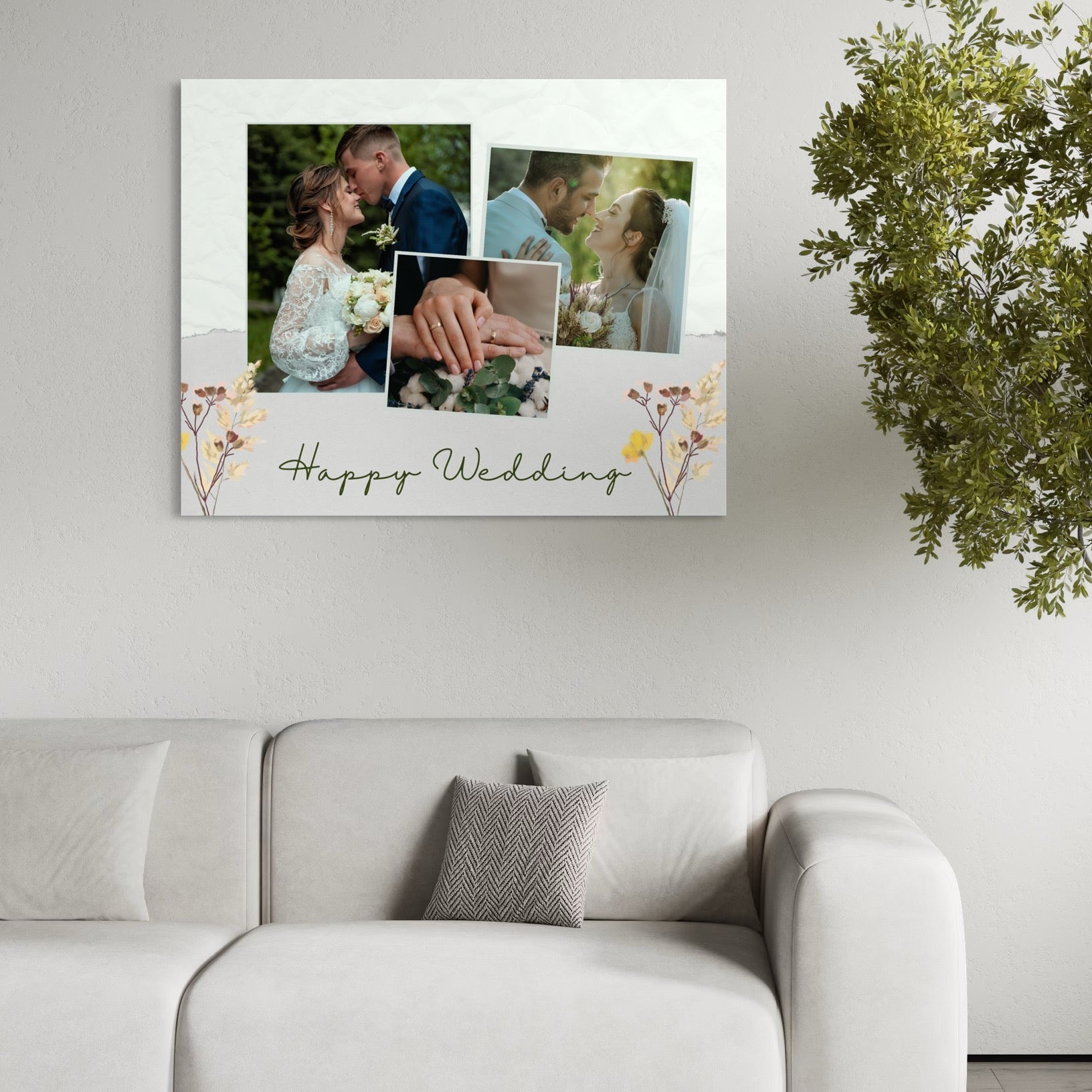 Tablou canvas decorativ cu tablou canvas personalizat cu fotografii de nunta