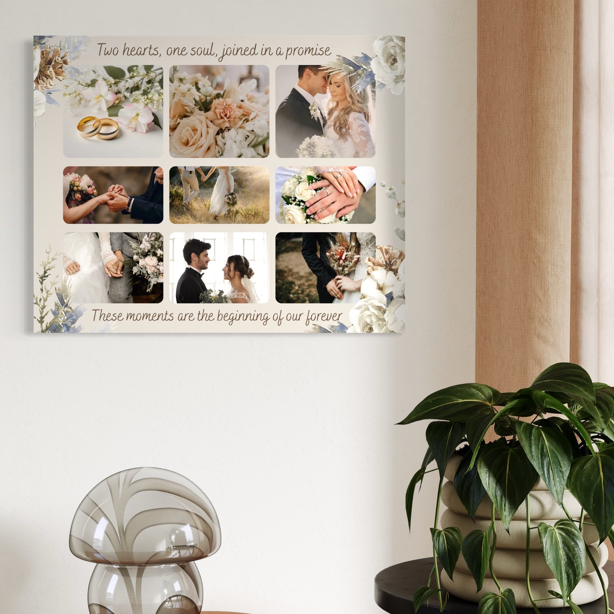 Tablou canvas decorativ cu tablou canvas personalizat cu fotografii de nunta