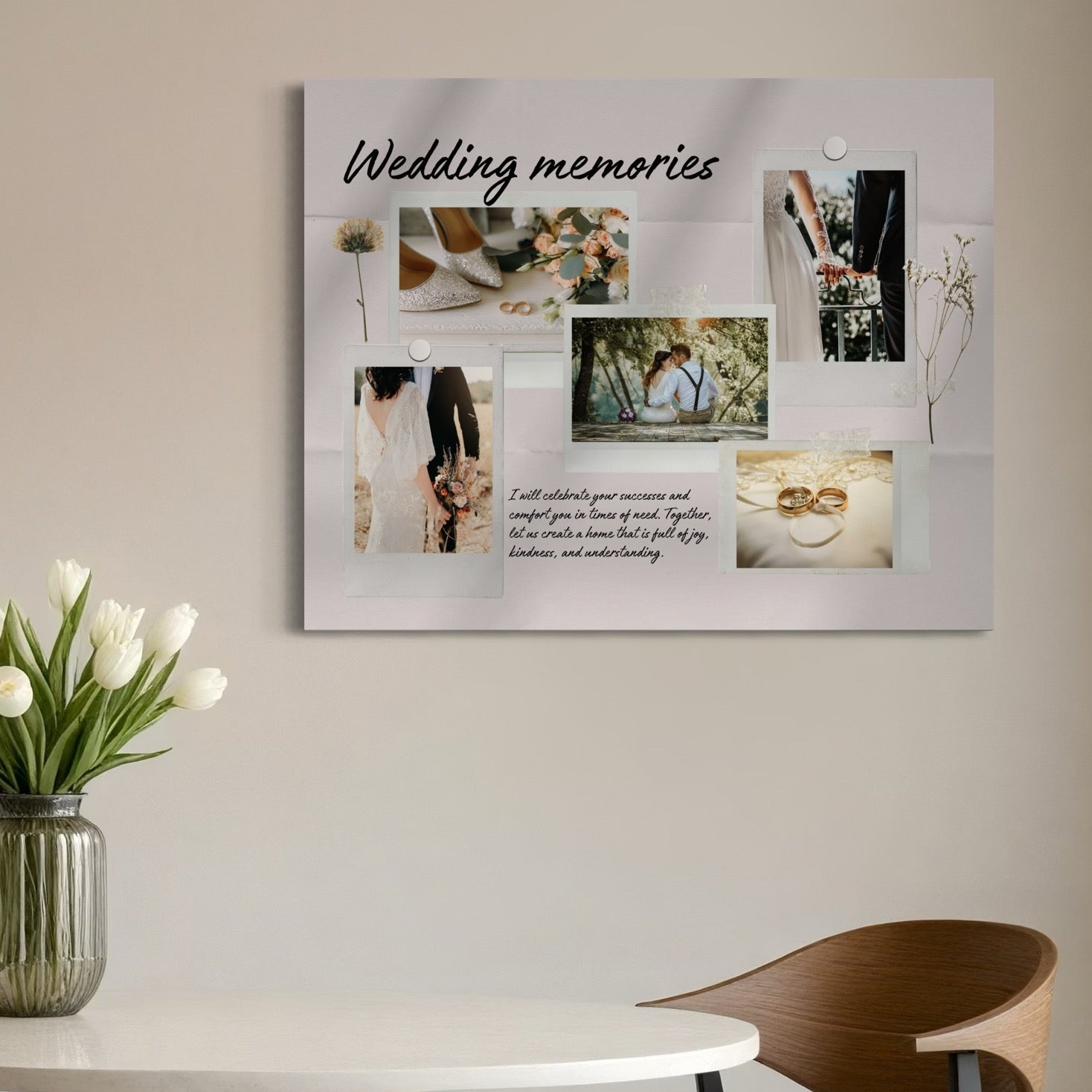 Tablou canvas decorativ cu tablou canvas cu colaj foto de nunta