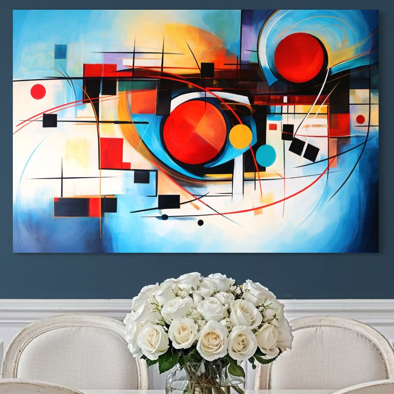 Tablou Canvas Premium, LuxCanva® C1268, Orbita gandurilor, Geometrie, Culori, Miscare, Ritm, Urban, Axa, Energie, Spatiu, Univers, Ordine, Haos, Cromatica, Abstarct
