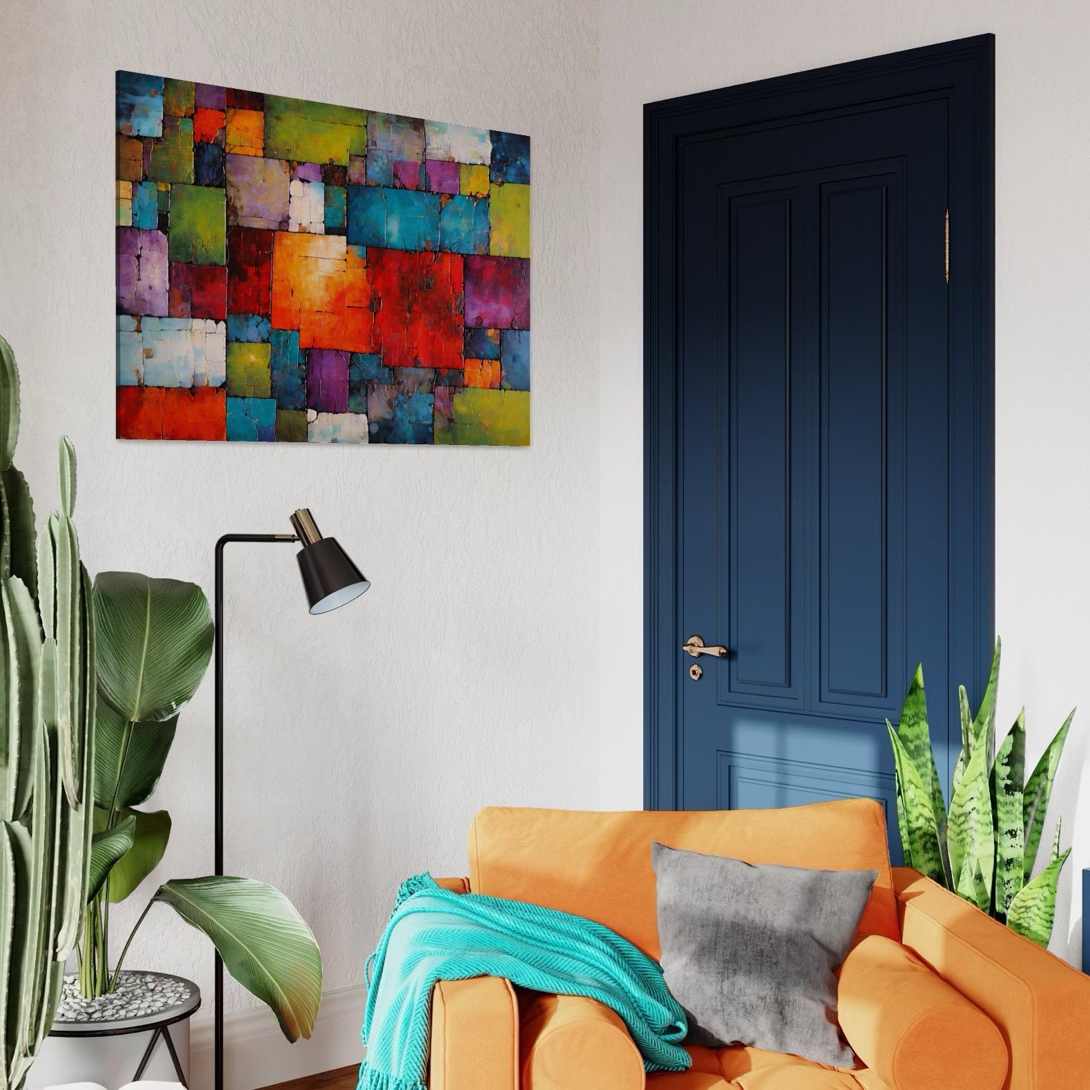 Tablou Canvas Premium, LuxCanva® C1272, Arhitectura sentimentelor, Geometrie, Culori, Mozaic, Emotii, Textura, Stratificat, Modern, Echilibru, Impact, Vizual, Dreptunghi, Birou, Living, Dormitor