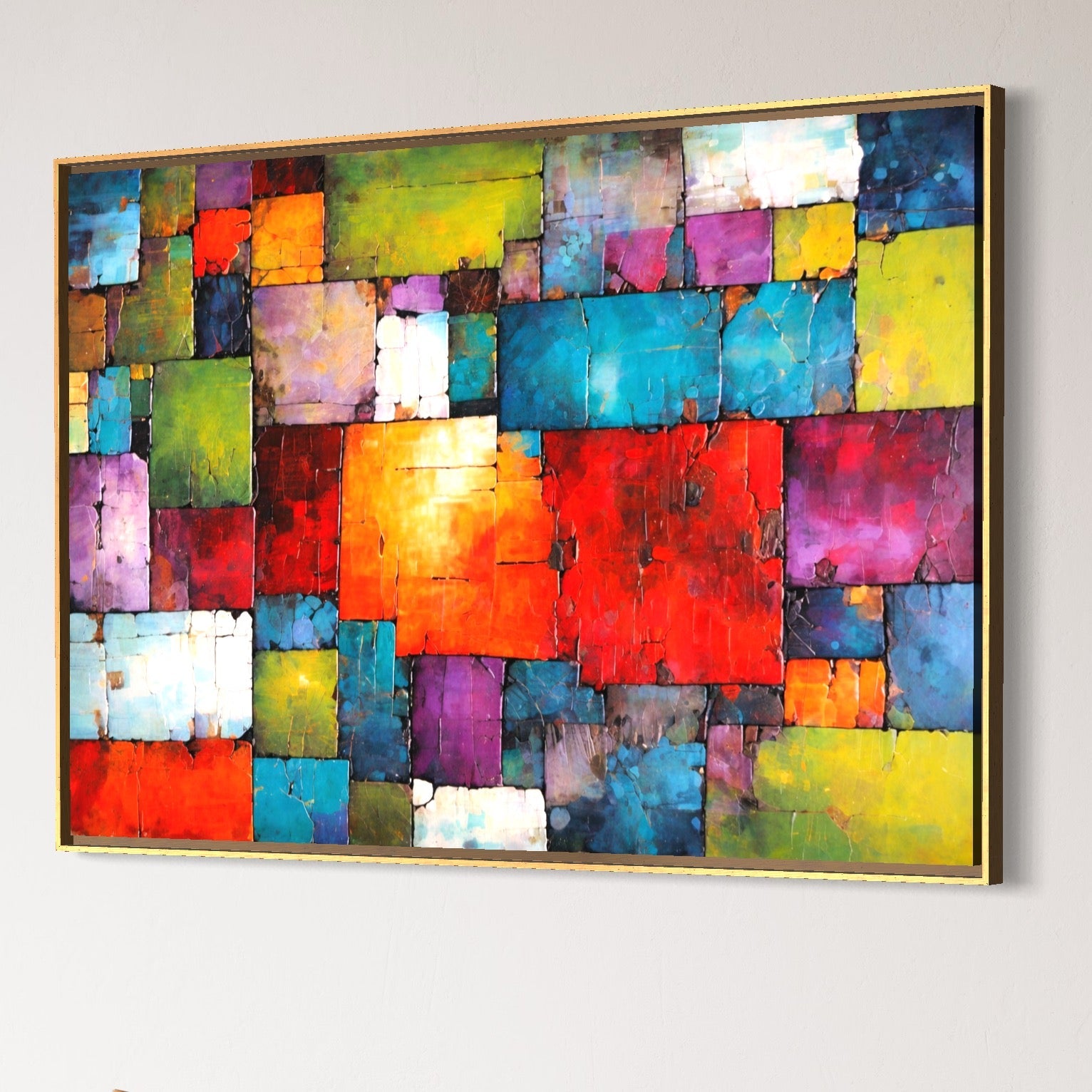 Tablou Canvas Premium, LuxCanva® C1272, Arhitectura sentimentelor, Geometrie, Culori, Mozaic, Emotii, Textura, Stratificat, Modern, Echilibru, Impact, Vizual, Dreptunghi, Birou, Living, Dormitor