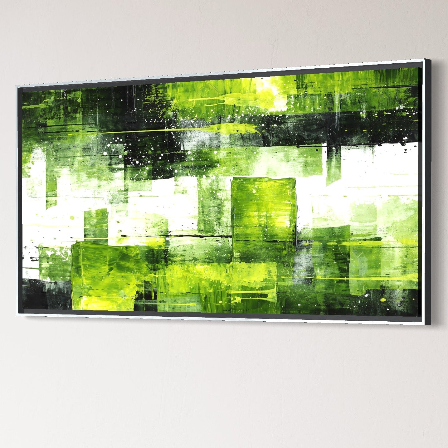 Tablou Canvas Premium, LuxCanva® C1273, Puls vegetal, Geometrie, Verde, Organic, Armonie, Peisaj, Straturi, Prospetime, Abstract, Textura, Minimalism, Liniste, Spa, Birou, Living, Dormitor