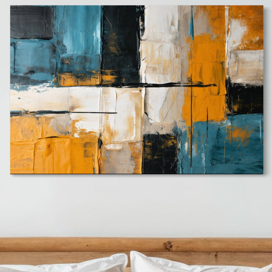 Tablou Canvas Premium, LuxCanva® C1281, Spatii care tac, Geometrie, Culori, Abstract, Materie, Volum, Profunzime, Stabilitate, Urban, Univers, Gravitate, Expozitie, Birou, Living, Dormitor