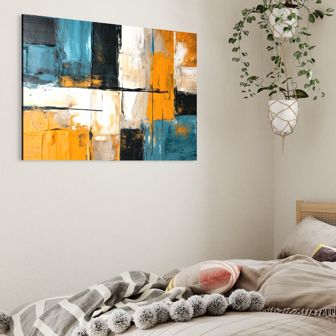 Tablou Canvas Premium, LuxCanva® C1281, Spatii care tac, Geometrie, Culori, Abstract, Materie, Volum, Profunzime, Stabilitate, Urban, Univers, Gravitate, Expozitie, Birou, Living, Dormitor