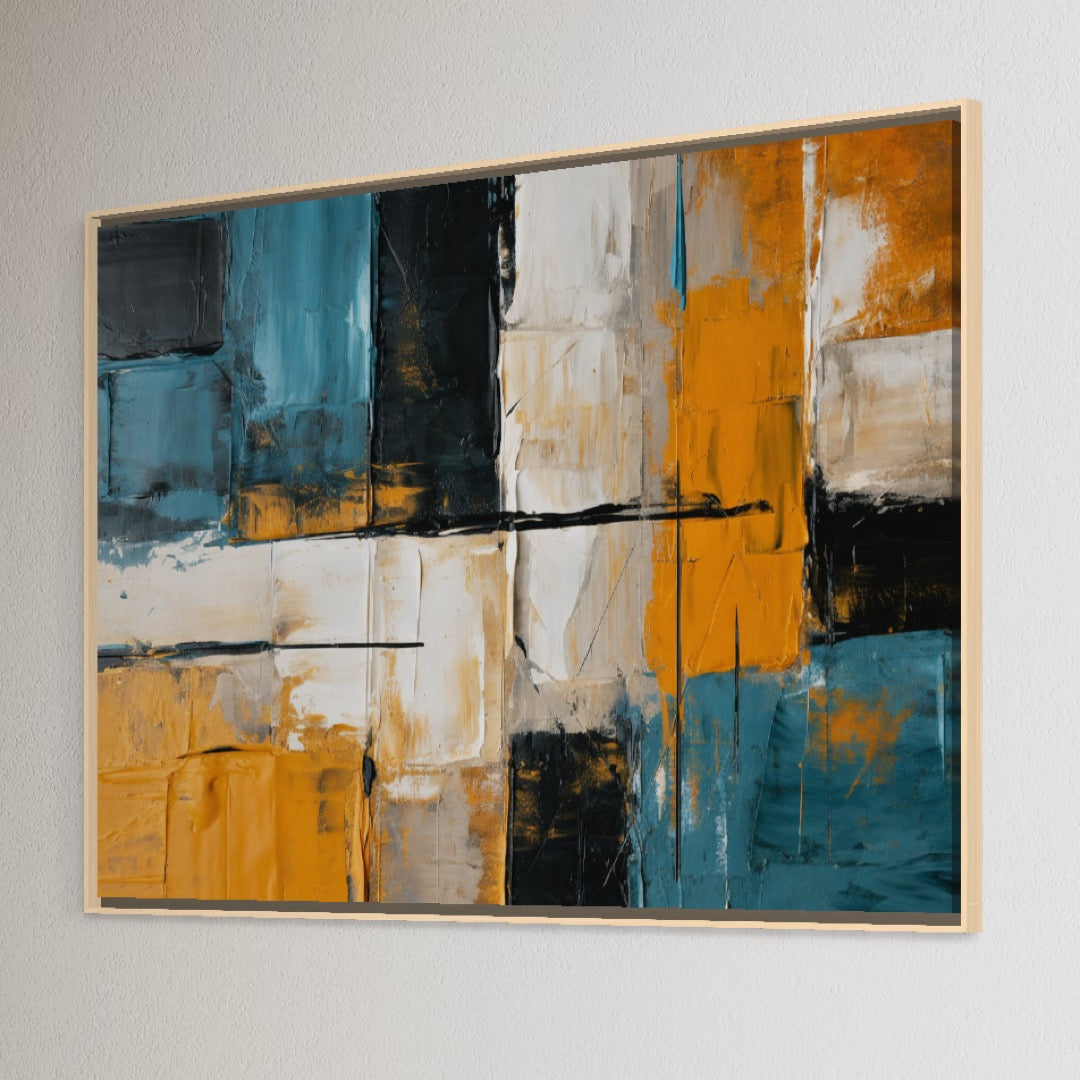 Tablou Canvas Premium, LuxCanva® C1281, Spatii care tac, Geometrie, Culori, Abstract, Materie, Volum, Profunzime, Stabilitate, Urban, Univers, Gravitate, Expozitie, Birou, Living, Dormitor