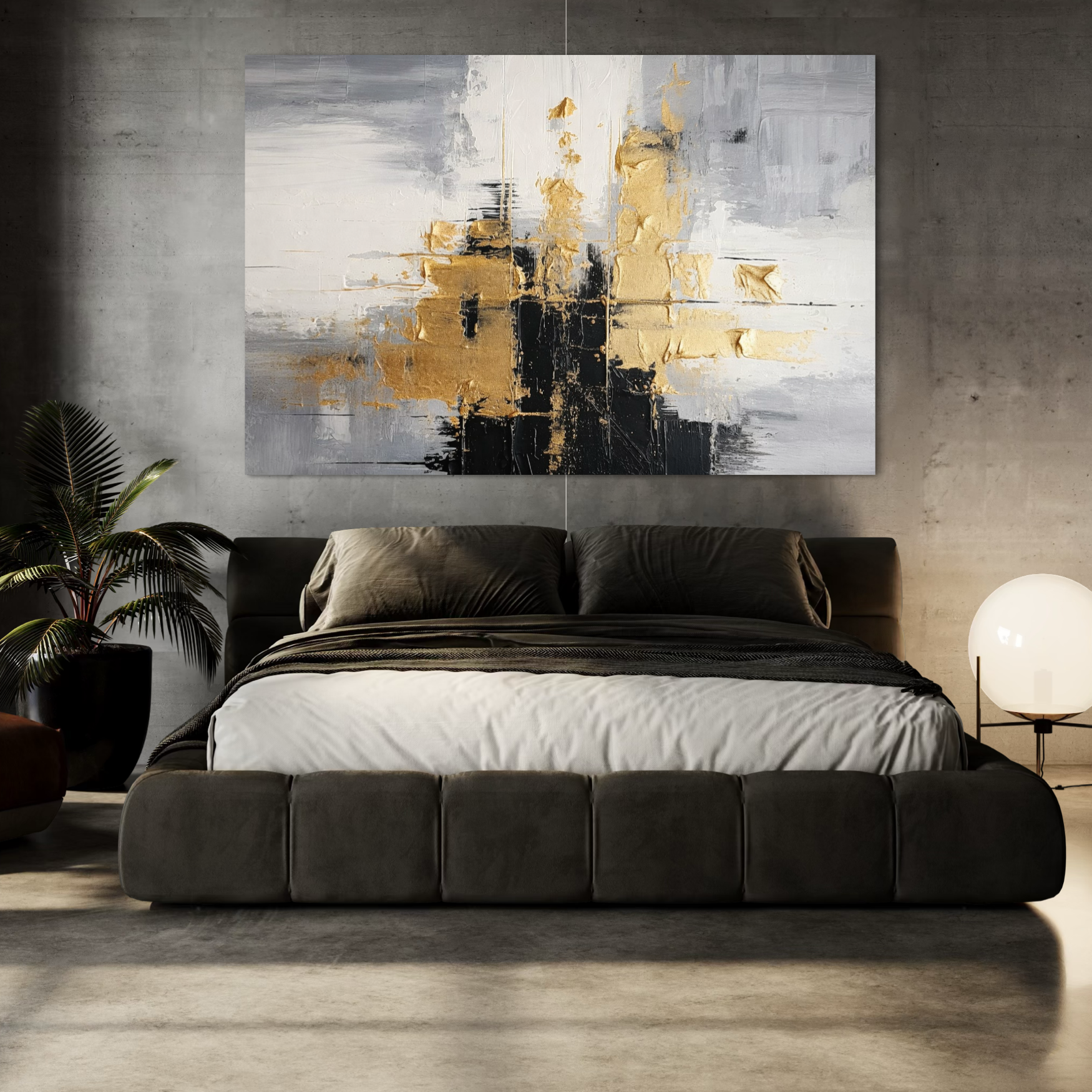 Tablou Canvas Premium, LuxCanva® C1292, Aurul care tine lumea, Geometrie, Culori, Abstract, Auriu, Gri, Negru, Linii, Straturi, Arhitectura, Ax, Rugaciune, Sacral, Decoratiune, Birou, Living, Dormitor