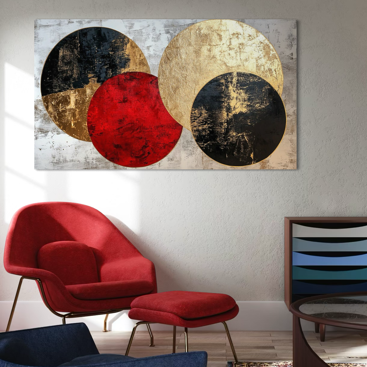 Tablou Canvas Premium, LuxCanva® C1308, Inceput Fara Sfarsit, Geometrie, Culori, Abstract, Auriu, Cosmos, Forma, Rugaciune, Ritual, Tensiune, Suprapuneri, Forma, Stare, Birou, Living, Dormitor