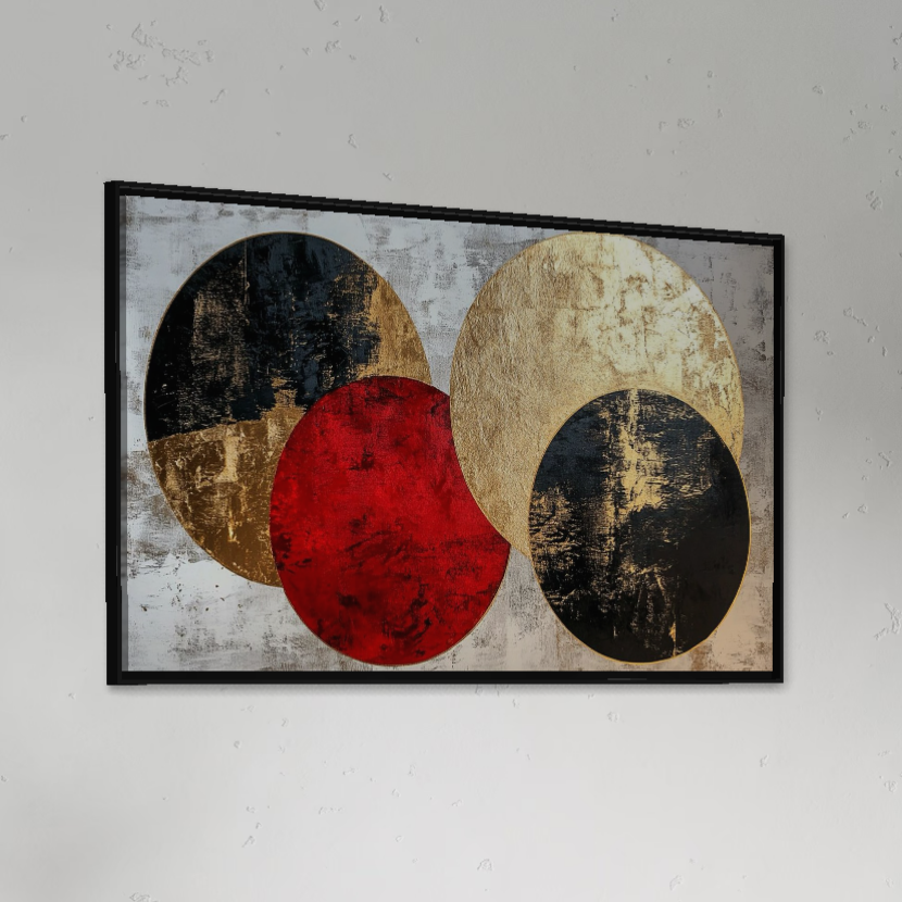 Tablou Canvas Premium, LuxCanva® C1308, Inceput Fara Sfarsit, Geometrie, Culori, Abstract, Auriu, Cosmos, Forma, Rugaciune, Ritual, Tensiune, Suprapuneri, Forma, Stare, Birou, Living, Dormitor