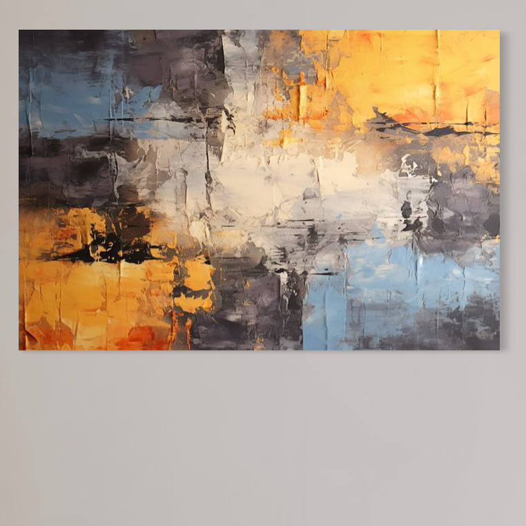 Tablou Canvas Premium, LuxCanva® C1317, Hotarul Nevazut, Culori, Abstract, Dinamism, Modern, Portocaliu, Ecou, Soare, Timp, Poveste, Cer, Arhitectural, Idei, Dorinta, Birou, Living, Dormitor