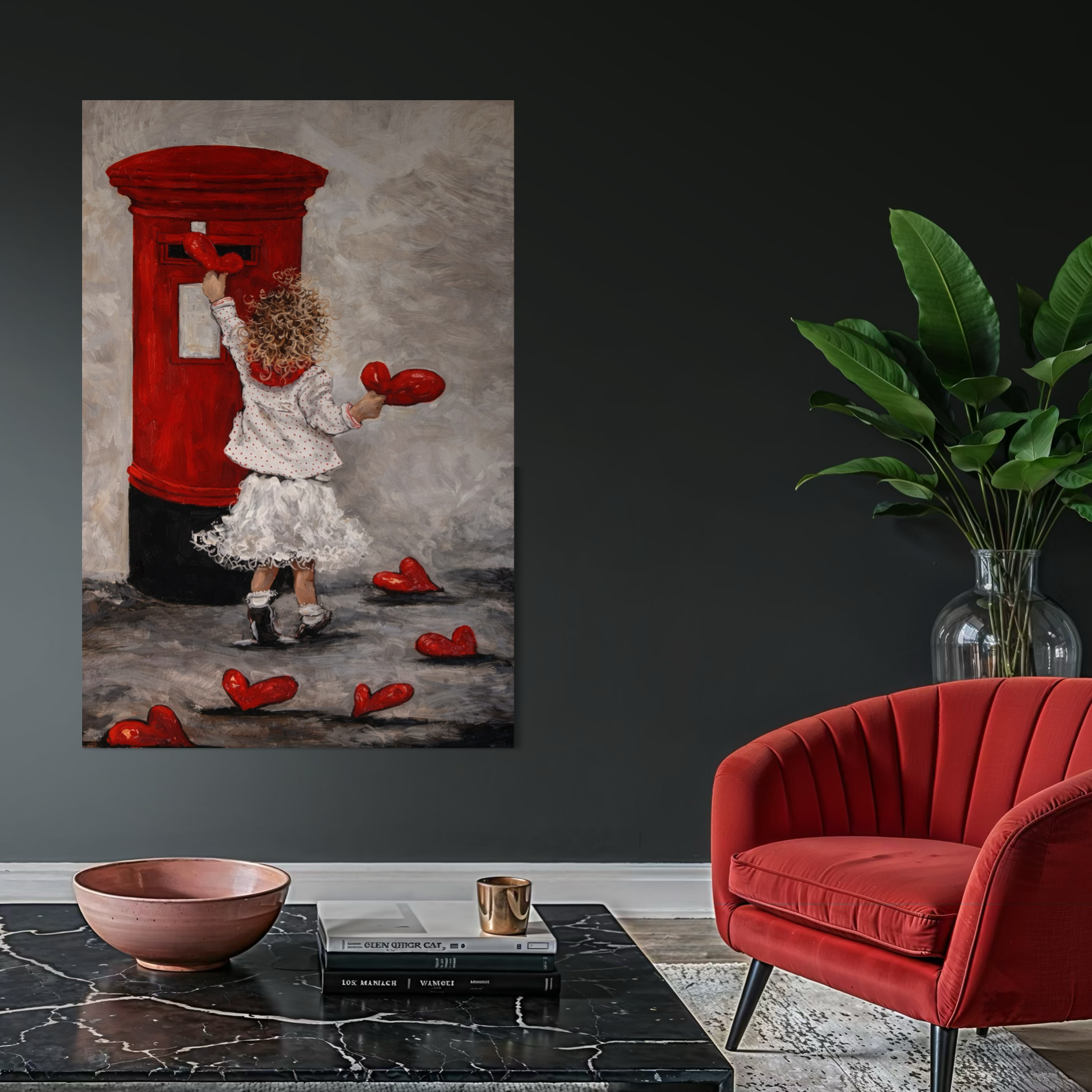 Tablou Canvas Premium, LuxCanva® E1057, Scrisori pentru Iubire, Dragoste, Cutie, Postala, Scrisori, Copil, Iubire, Sentimente, Scriere, Mesaj, Speranta, Gest, Inimi, Living, Dormitor