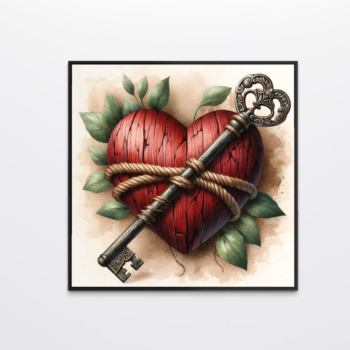 Tablou Canvas Premium, LuxCanva® E1067, Cheia Sufletului Meu, Dragoste, Inima, Iubire, Lacat, Cheie, Incredere, Intimitate, Taina, Destin, Frumusete, Legatura, Living, Dormitor