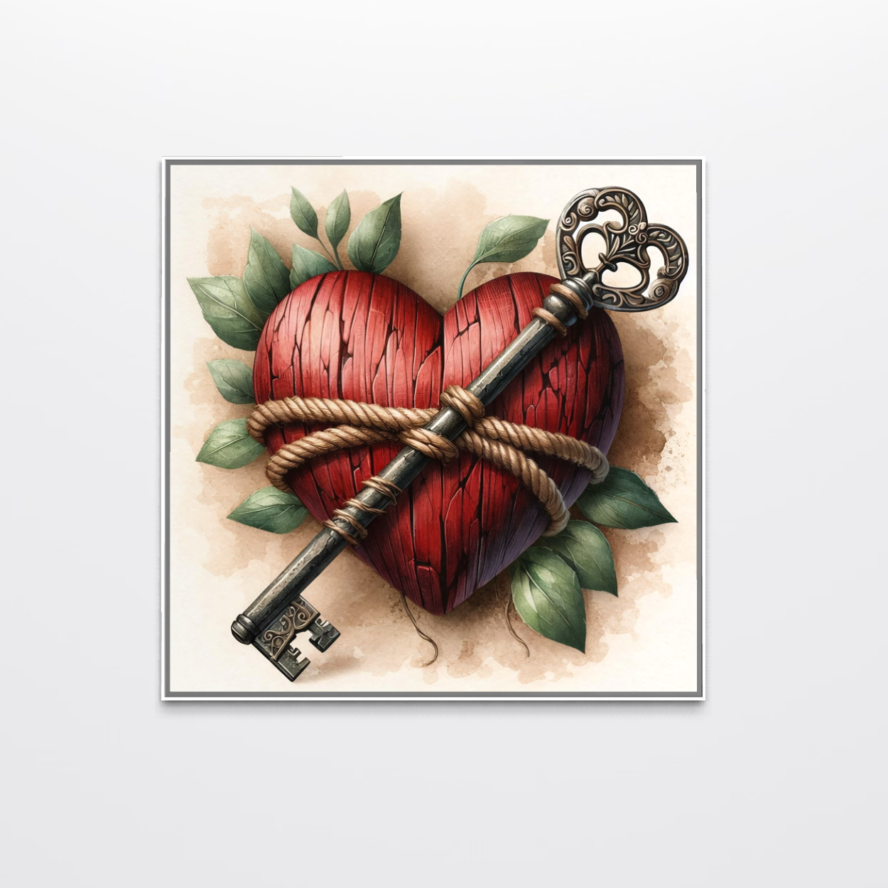 Tablou Canvas Premium, LuxCanva® E1067, Cheia Sufletului Meu, Dragoste, Inima, Iubire, Lacat, Cheie, Incredere, Intimitate, Taina, Destin, Frumusete, Legatura, Living, Dormitor