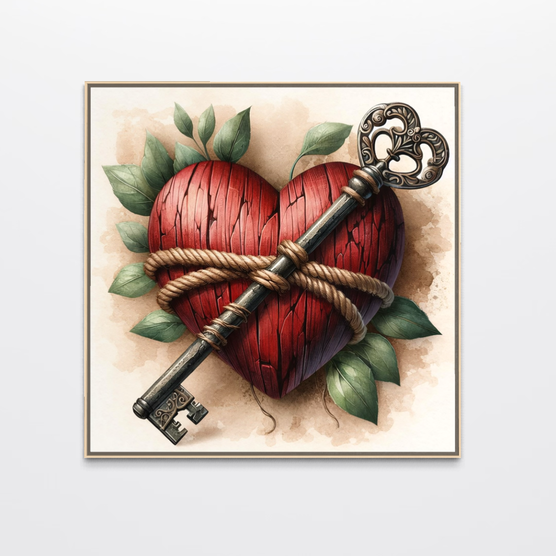 Tablou Canvas Premium, LuxCanva® E1067, Cheia Sufletului Meu, Dragoste, Inima, Iubire, Lacat, Cheie, Incredere, Intimitate, Taina, Destin, Frumusete, Legatura, Living, Dormitor