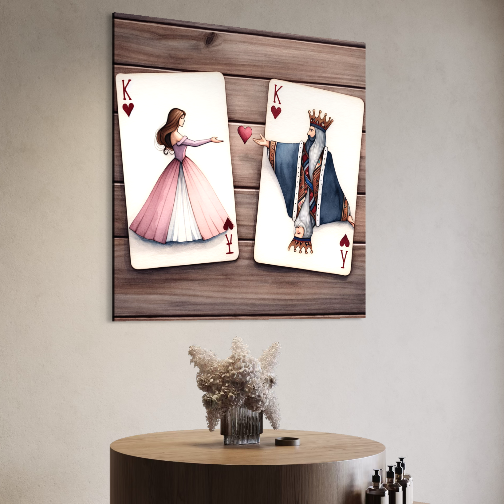 Tablou Canvas Premium, LuxCanva® E1068, Rege si Regina in Iubire, Dragoste, Eternitate, Carti, Joc, Rege, Regina, Inima, Pereche, Destinat, Casatorie, Nunta, Legamant, Living, Dormitor