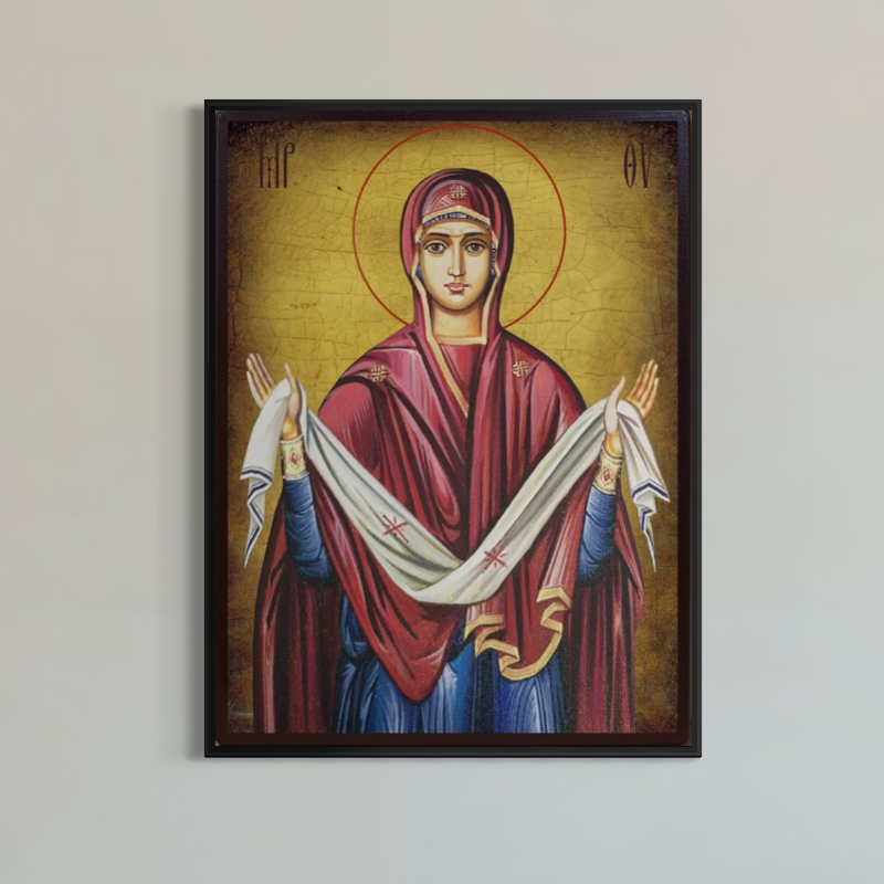 Tablou Canvas Premium, LuxCanva® H1063, Acoperamantul Maicii Domnului,  Divinitate, Sarbatoare, Ortodoxie, Credinta, Pace, Suflet, Nadejde, Fecioara, Living, Dormitor