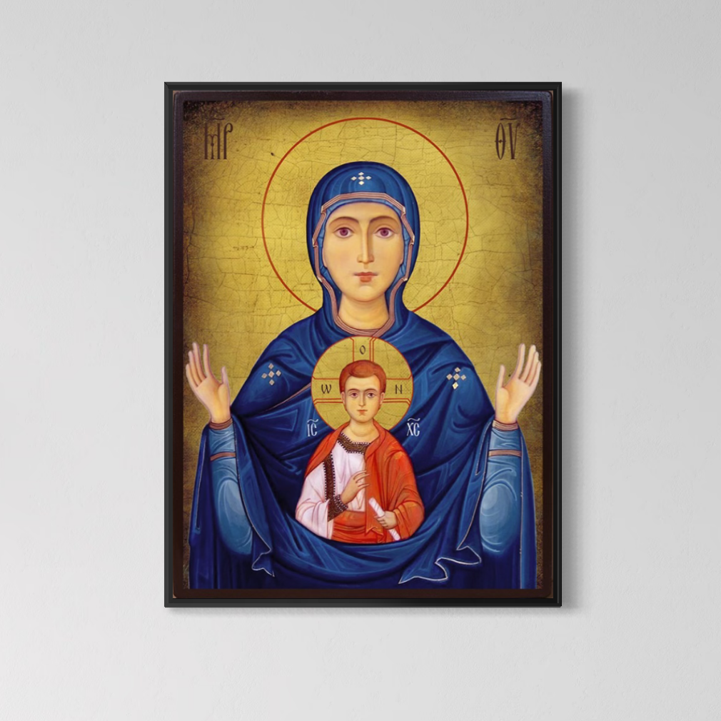 Tablou Canvas Premium, LuxCanva® H1066, Maica Domnului a Semnului, Icoana, Sfanta, Ortodoxie, Nascatoare, Prunc, Biserica, Arta, Sacru, Fecioara, Maria, Mama, Ruga, Living, Dormitor