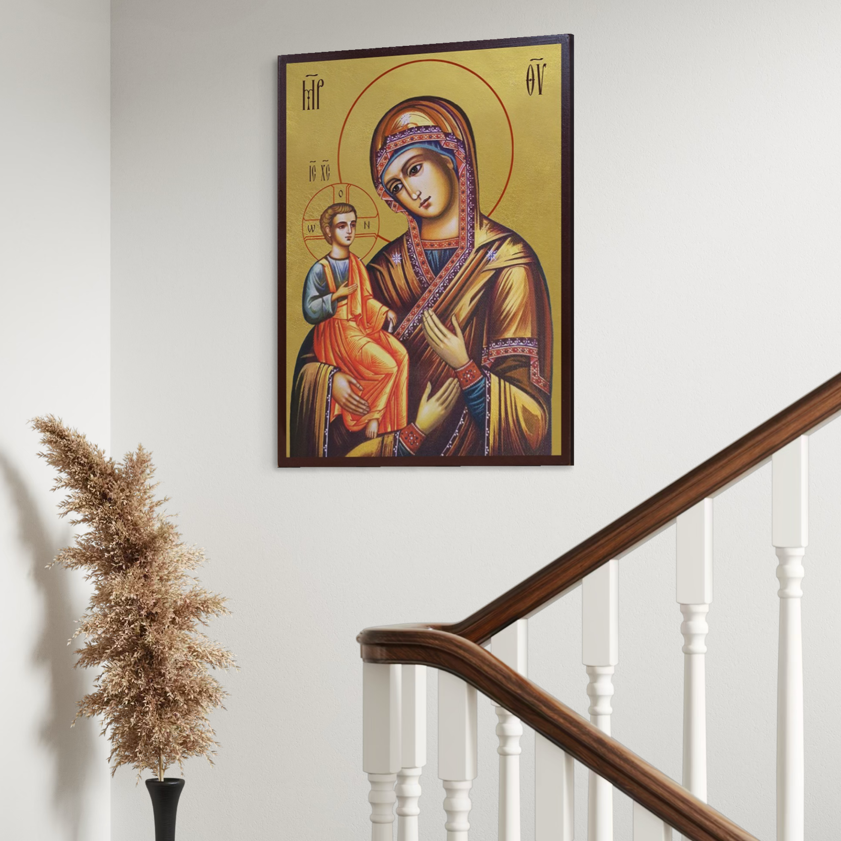 Tablou Canvas Premium, LuxCanva® H1069, Icoana Maicii Domnului cu Trei Maini, Icoana, Facatoare, Minuni, Tamaduitoare, Mantuire, Mangaiere, Casa, Protectie, Living, Dormitor