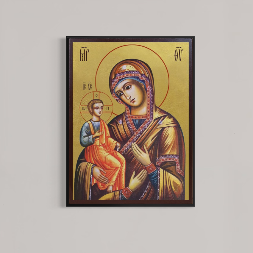 Tablou Canvas Premium, LuxCanva® H1069, Icoana Maicii Domnului cu Trei Maini, Icoana, Facatoare, Minuni, Tamaduitoare, Mantuire, Mangaiere, Casa, Protectie, Living, Dormitor